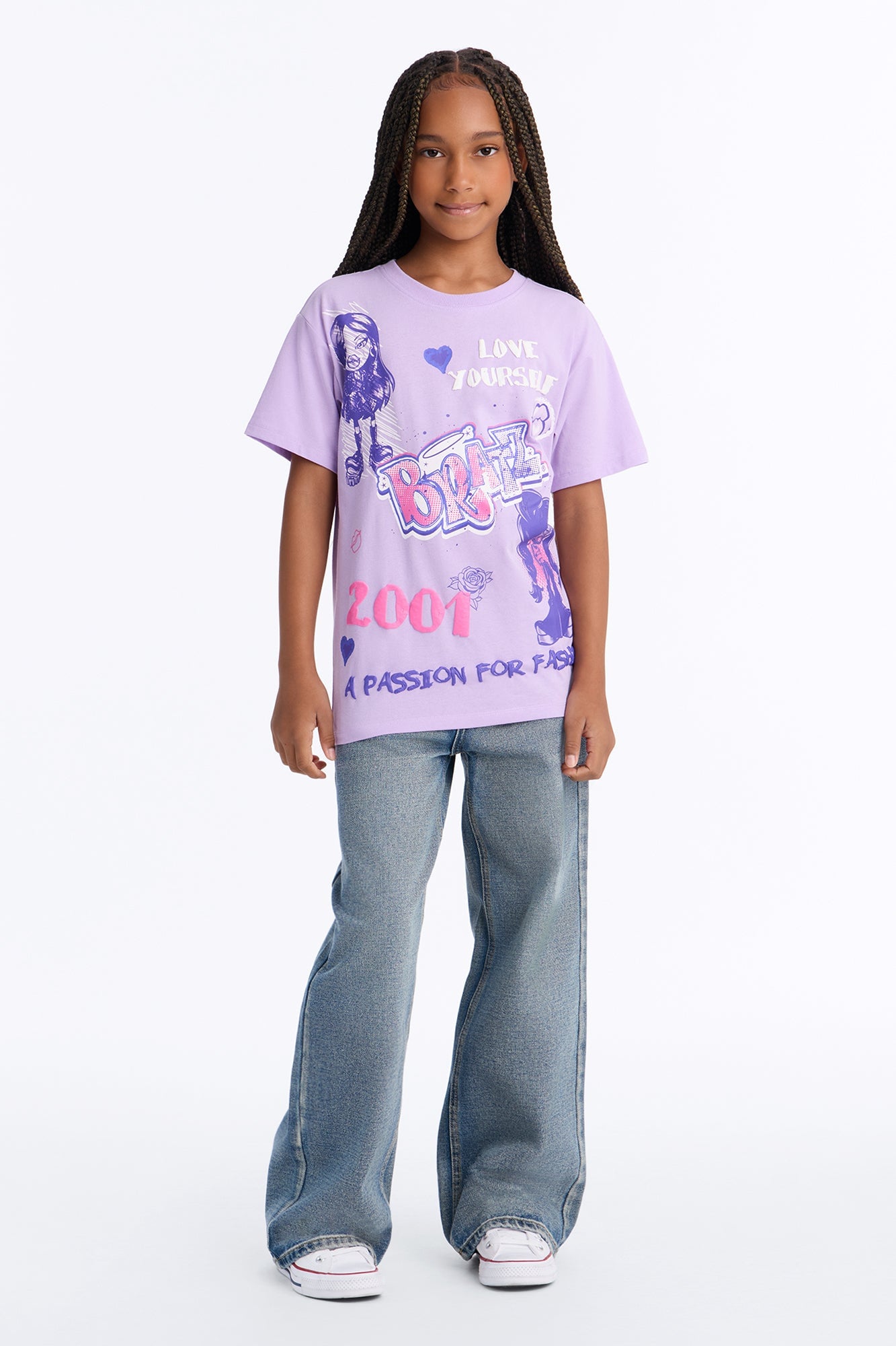 Mini Bratz 2001 Front/Back Short Sleeve Tee - Lavender image 2