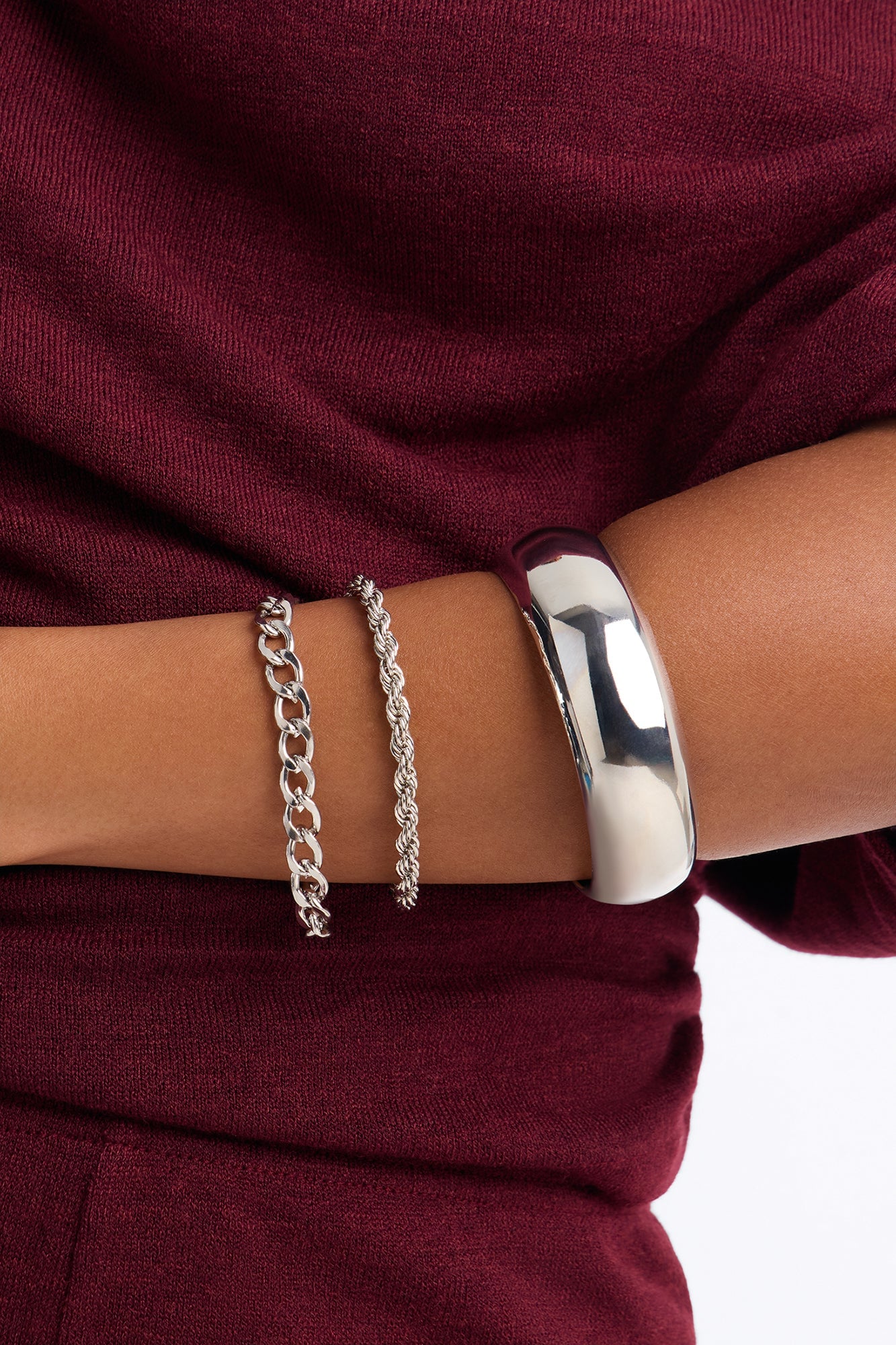 Leave It All Behind 3 Piece Bracelet Set - Silver image 2