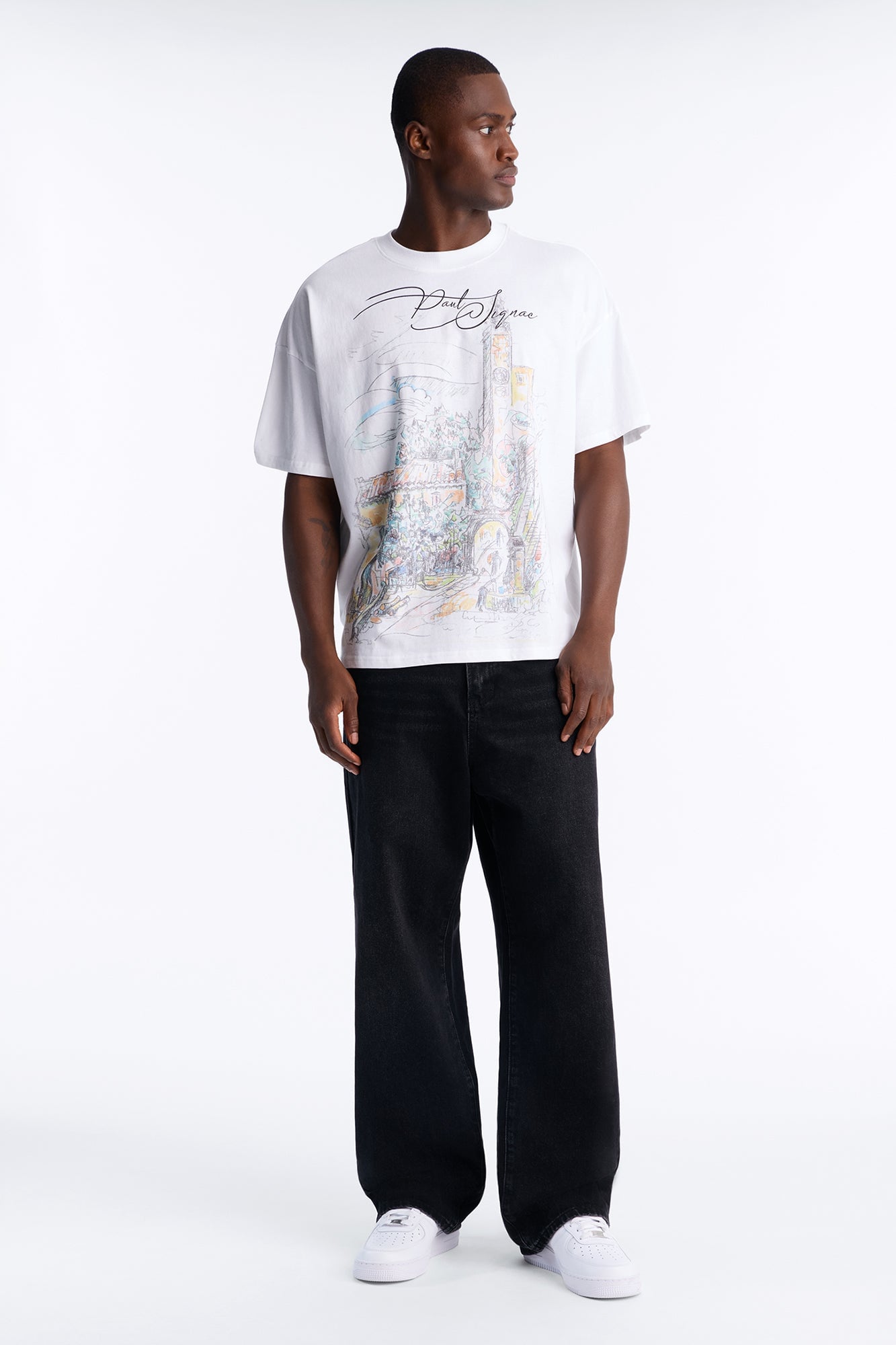 Paul Signac Landscape Sketch Short Sleeve Tee - White image 5