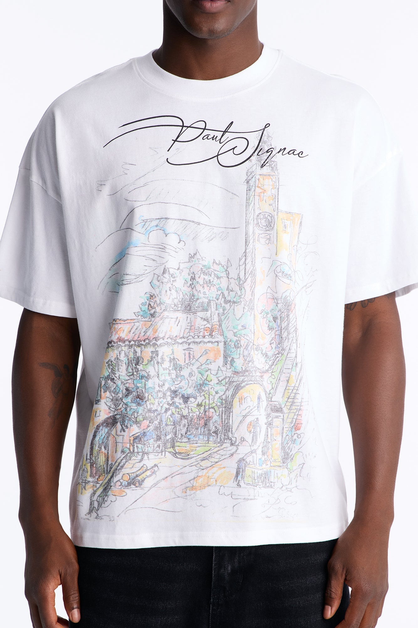 Paul Signac Landscape Sketch Short Sleeve Tee - White image 6