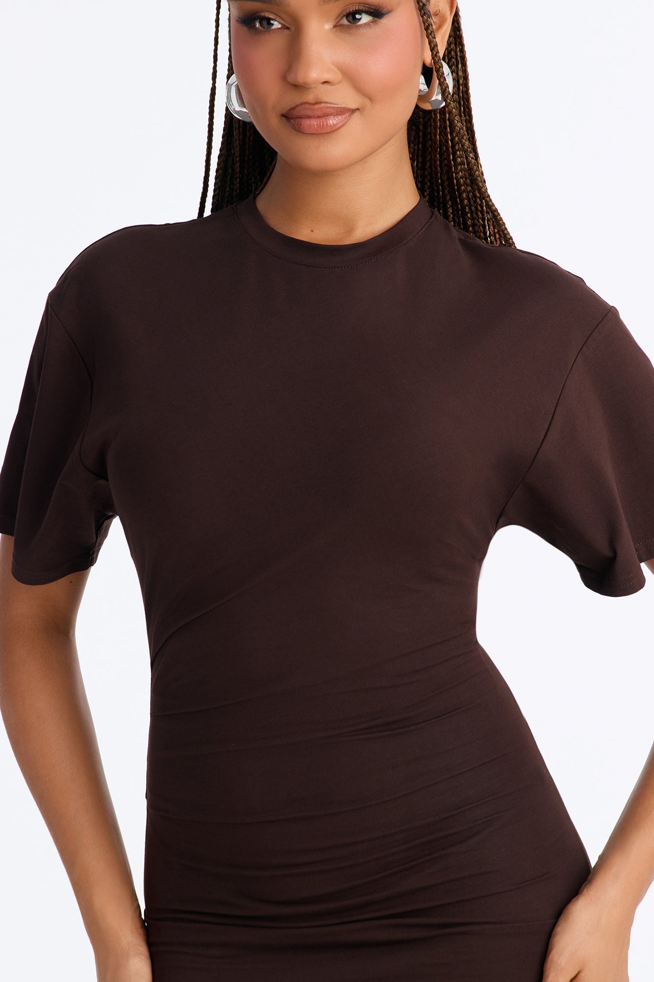 Kensley Short Sleeve Maxi Dress - Chocolate image 8