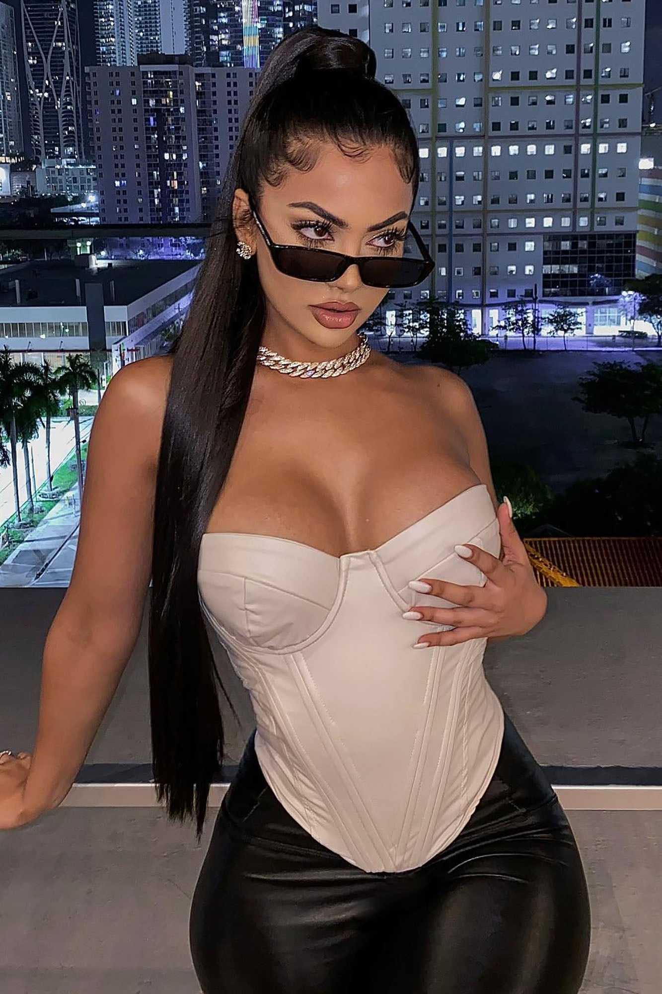 Bae For Tonight Faux Leather Corset Top - Nude image 3