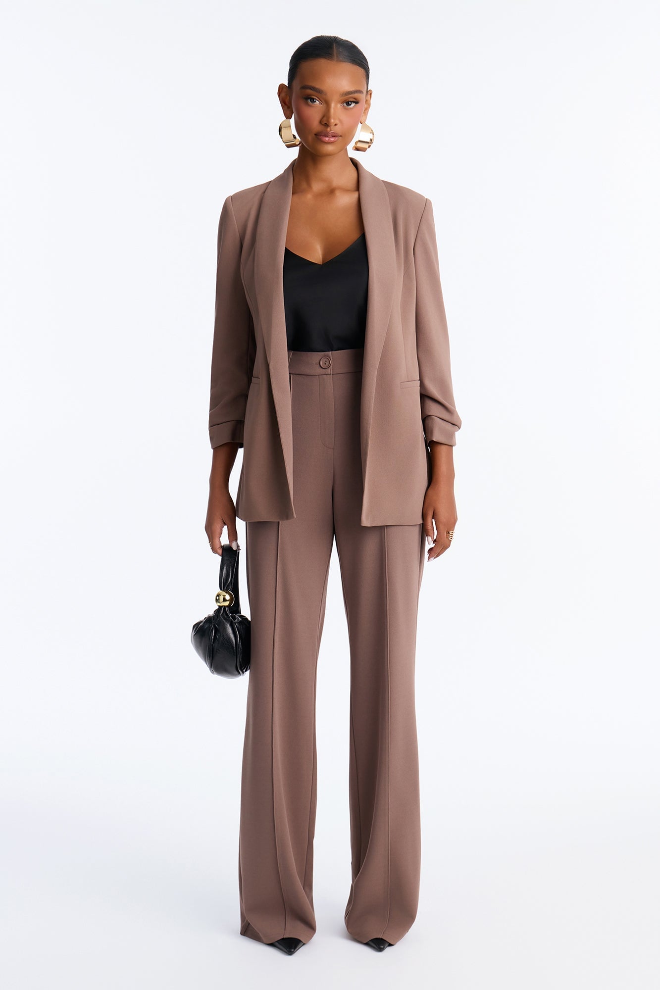 Tall Heidi Wide Leg Trouser Pant - Caffe image 5