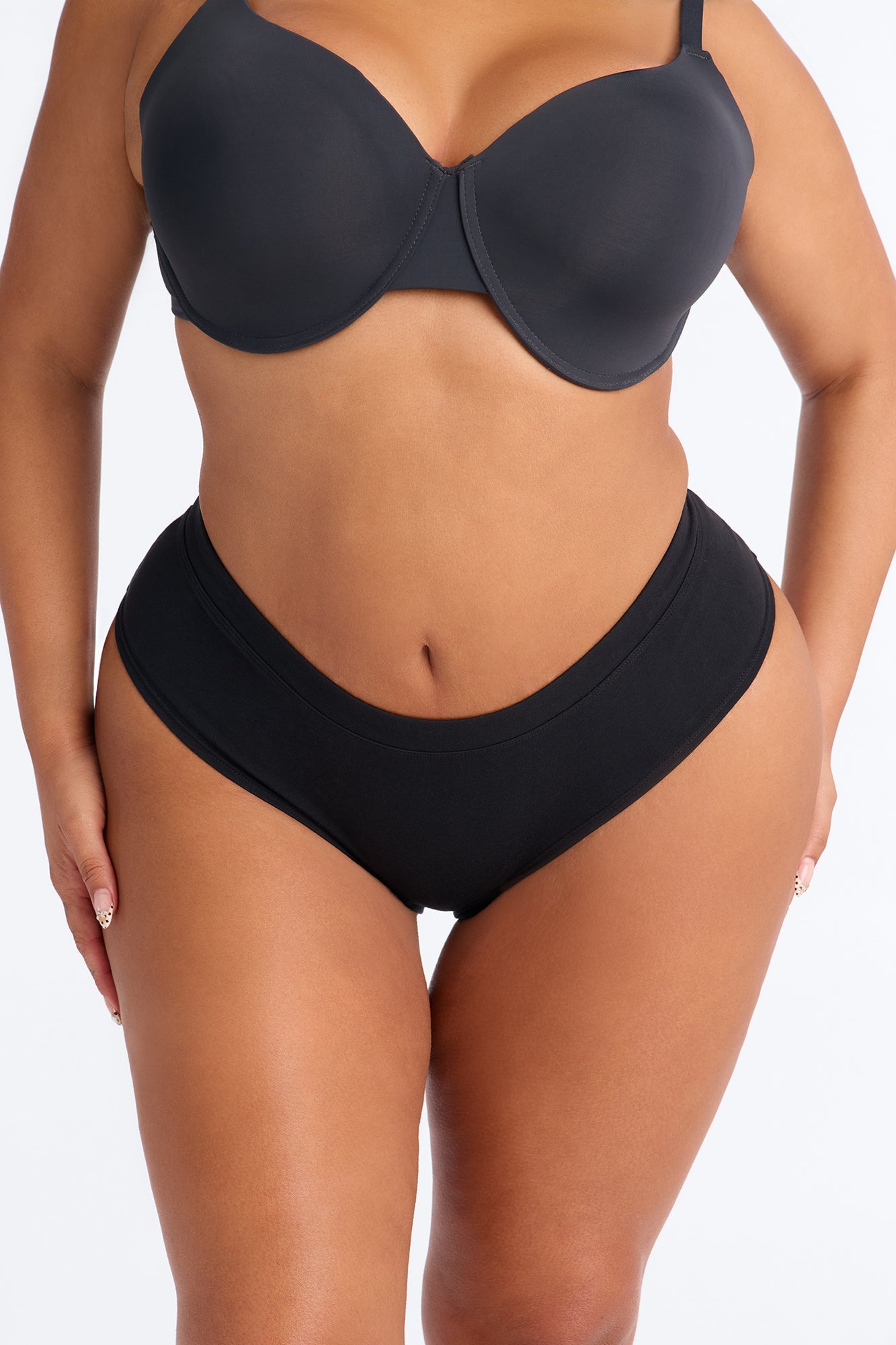 Dress Cotton Cheeky Hipster Comfort Panty - Black image 2