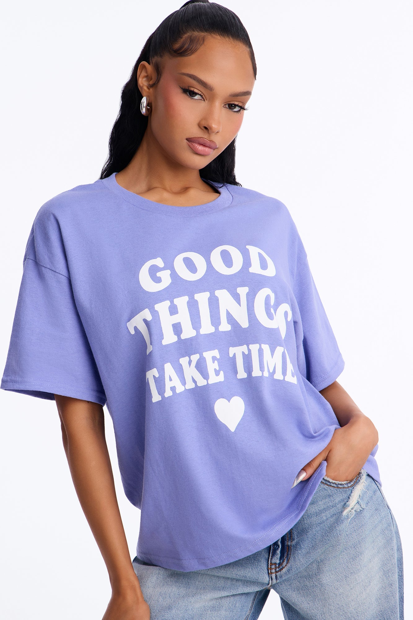 Good Things Take Time Tee - Purple image 4