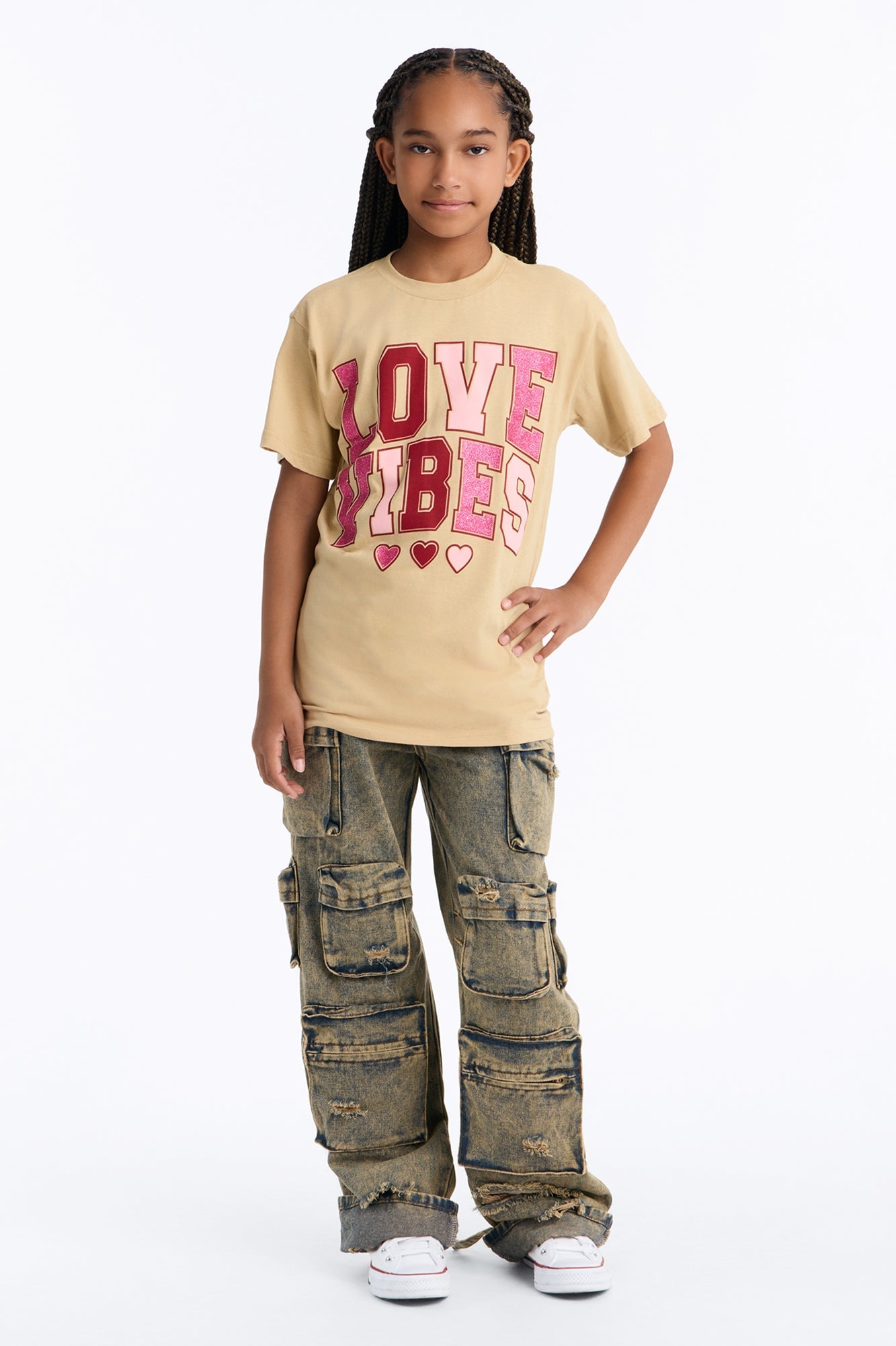 Mini Love Vibes Short Sleeve Tee - Sand image 2
