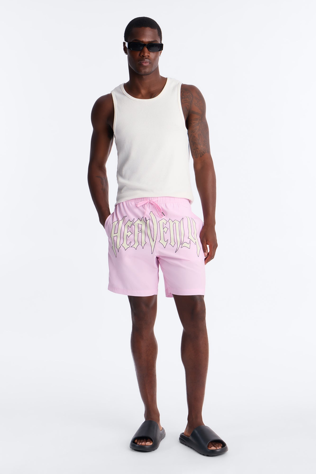 Heavenly Mindset Swim Trunk 7″ - Pink/combo image 6