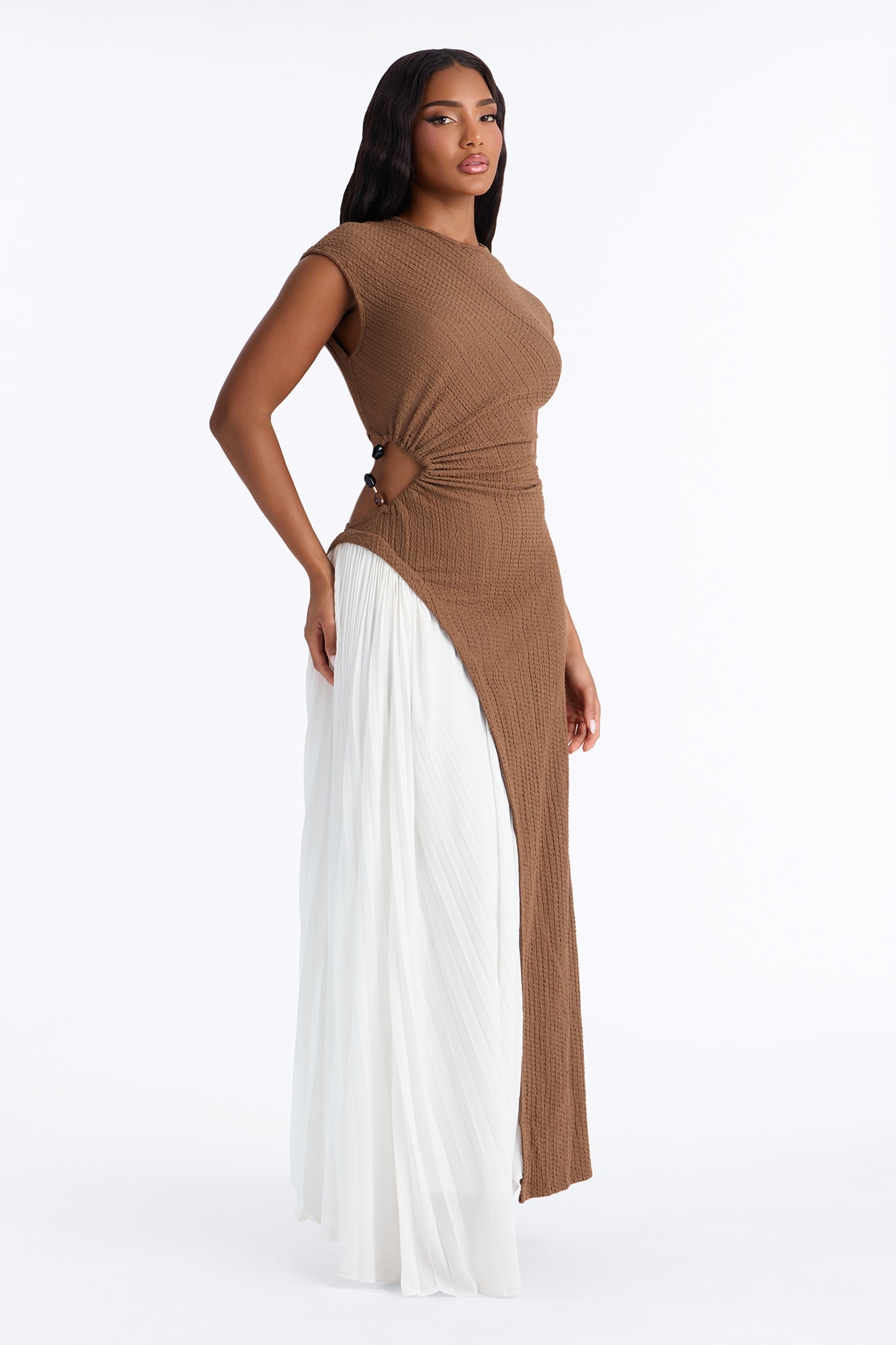 Ivy Cut Out Maxi Dress - Brown/combo image 1