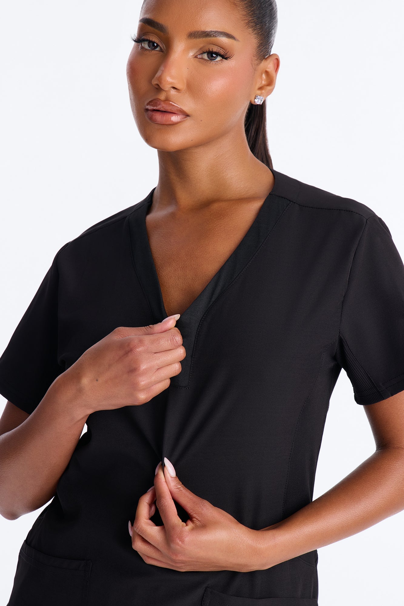 Health Is Wealth Uniform Scrub Pant Set - Black image 3