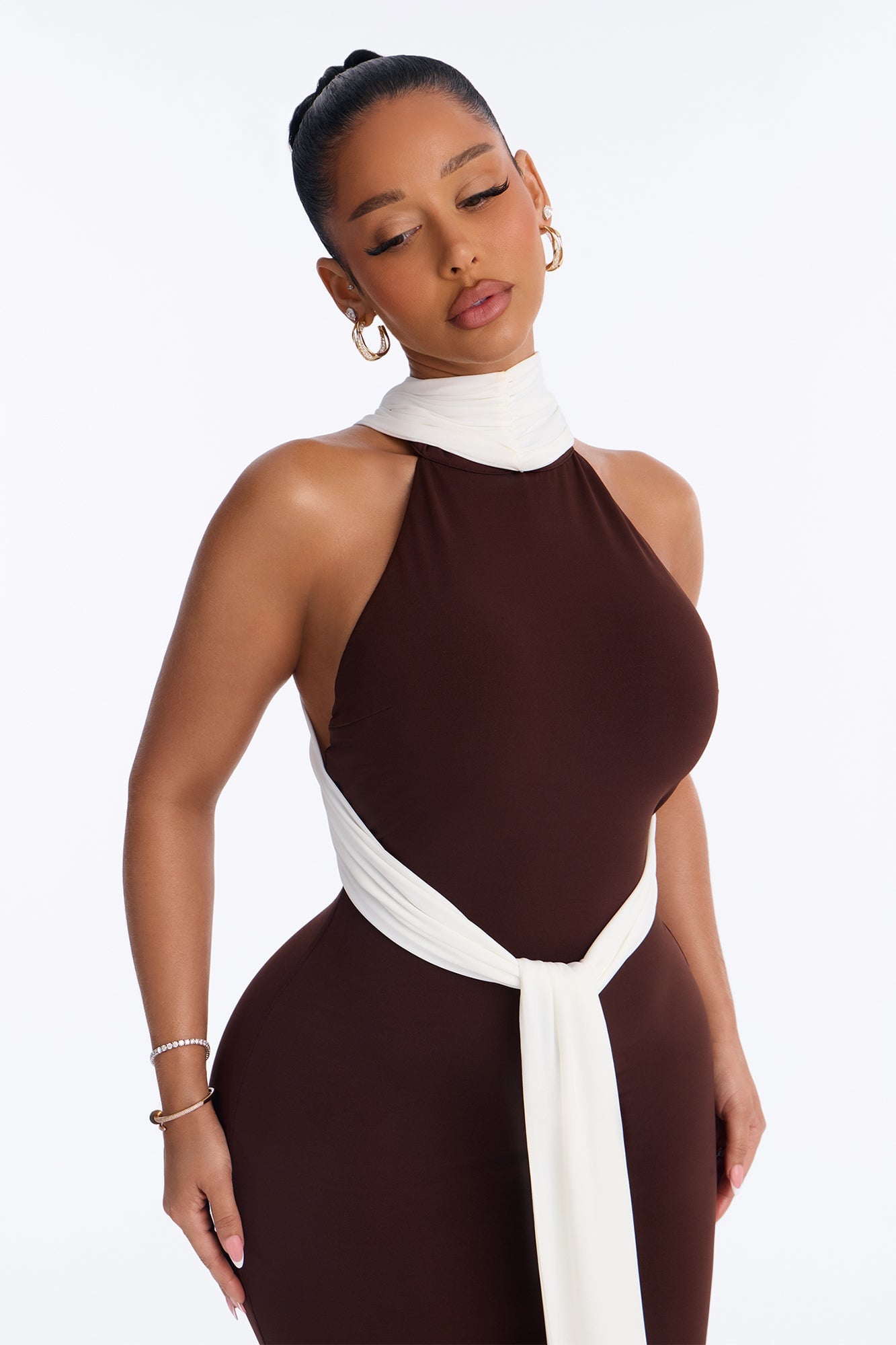Nicole Colorblock Maxi Dress - Brown/combo image 2