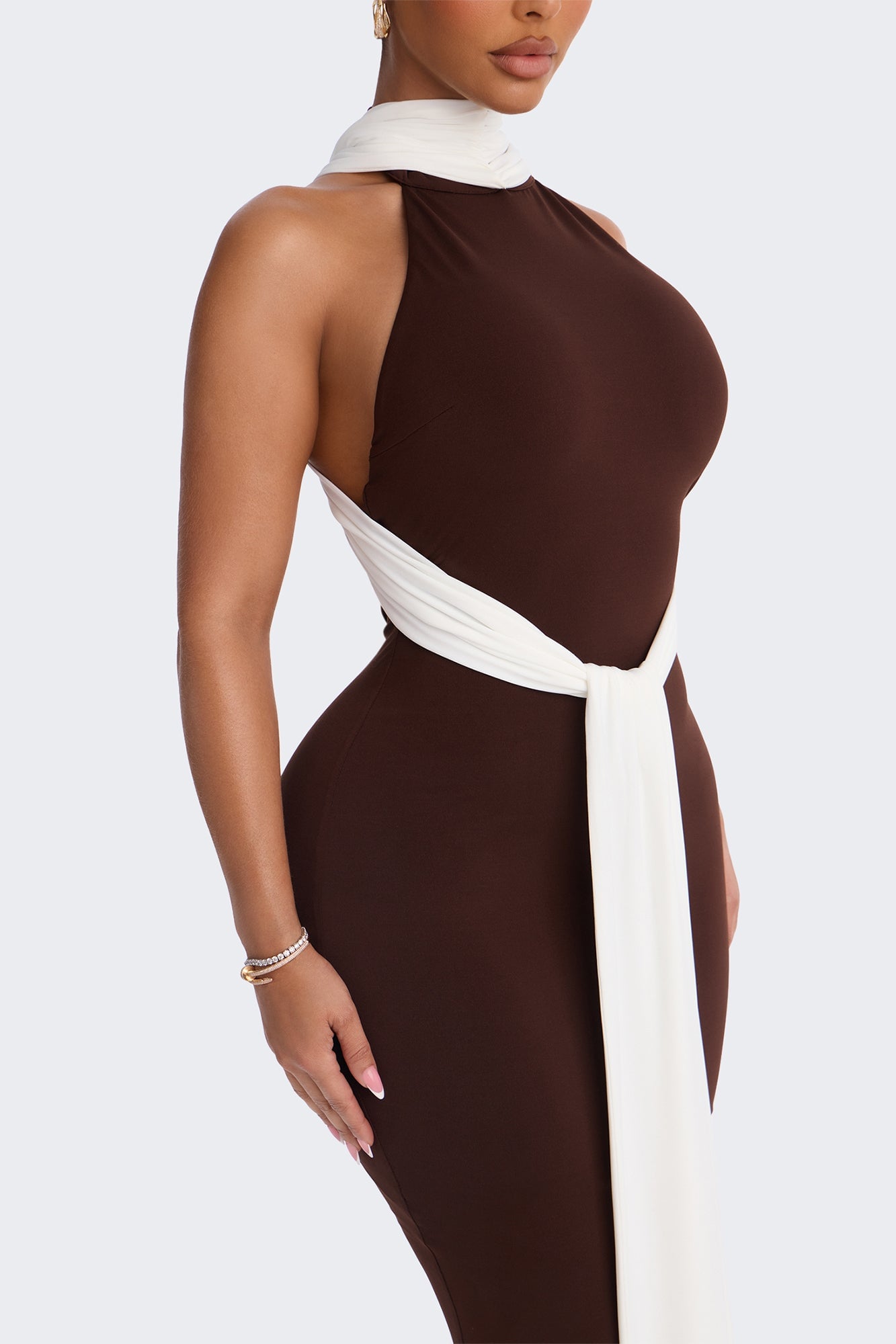 Nicole Colorblock Maxi Dress - Brown/combo image 3