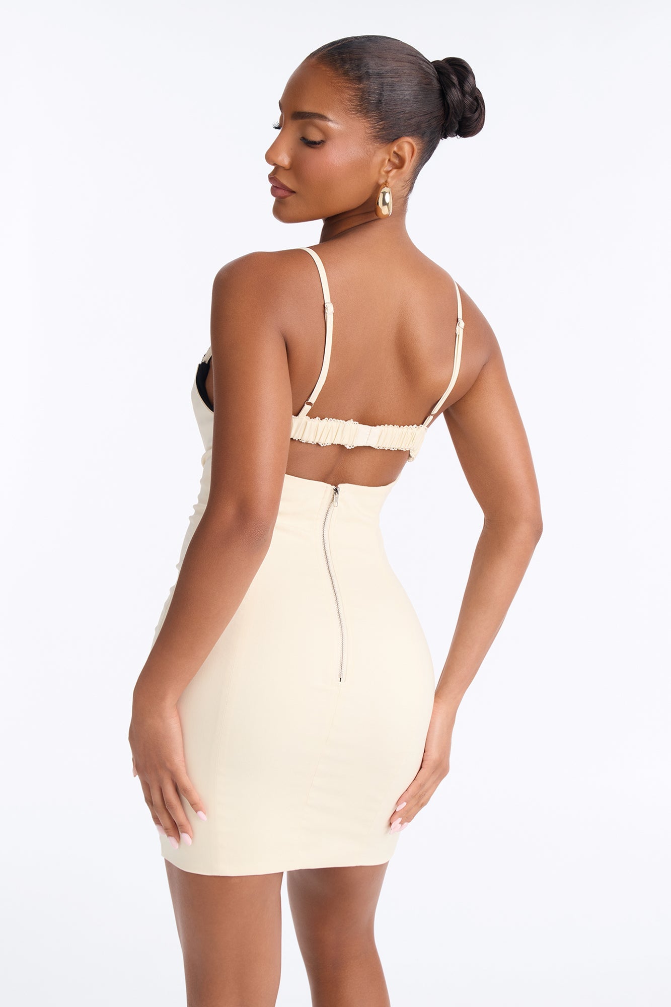 Quinn Lace Trim Mini Dress - Cream/combo image 4