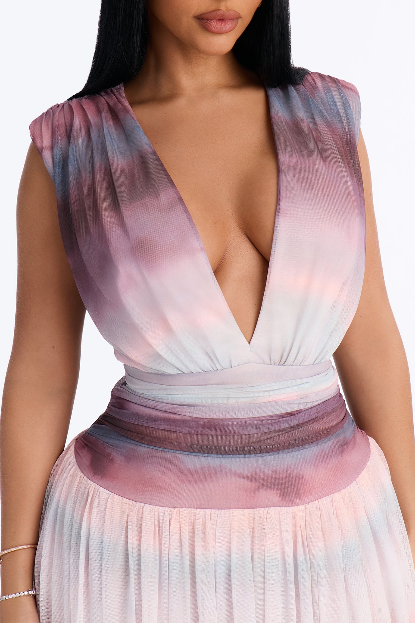 Classic Chic Mesh Maxi Dress - Mauve/combo image 8