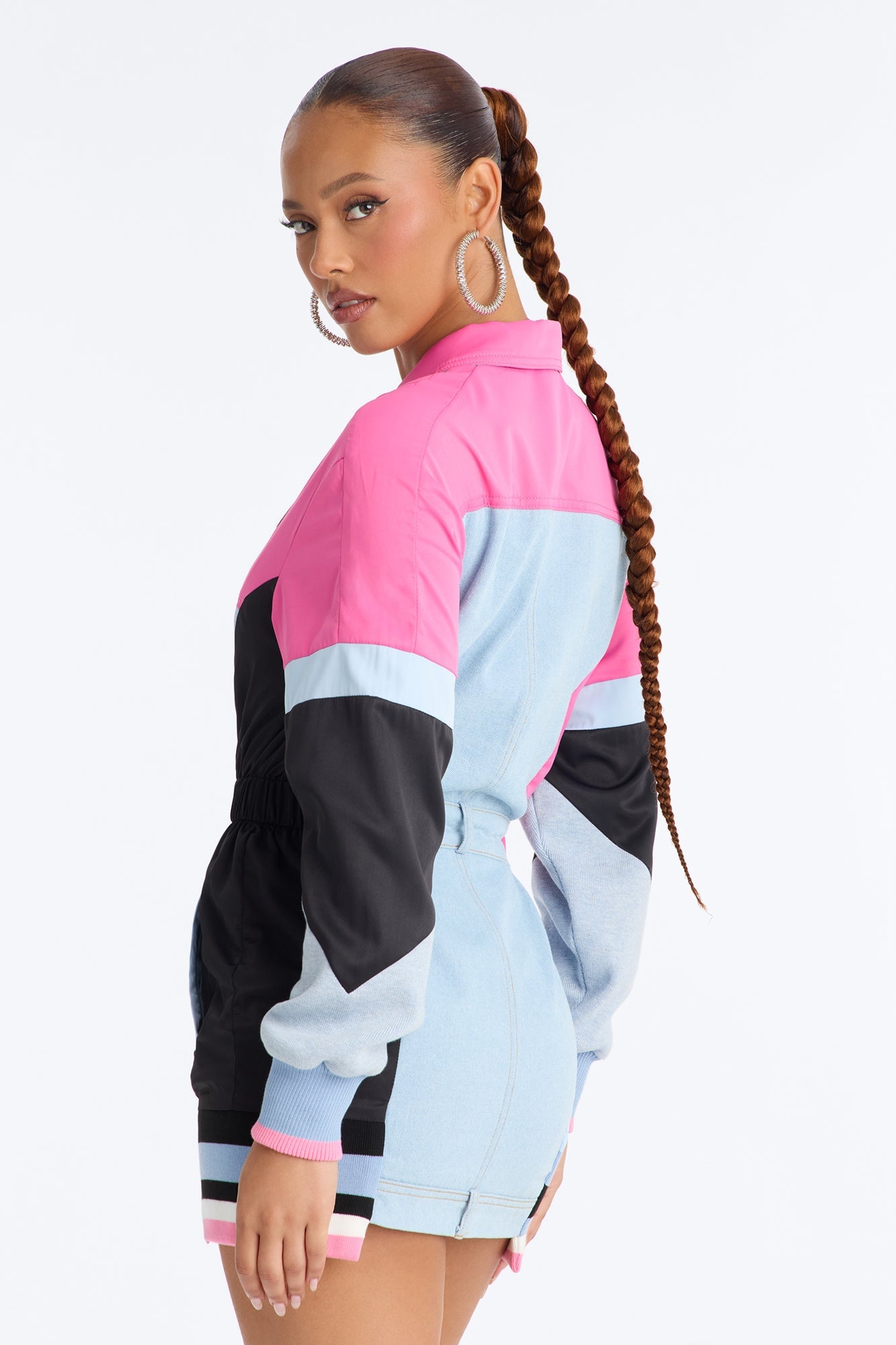 Sonic Zoom Denim Mini Dress - Pink/combo image 7