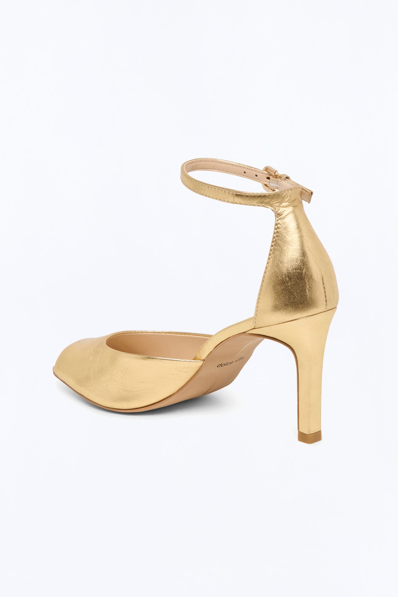 Dolce Vita Serlo Peep Toe Heels - Gold image 7
