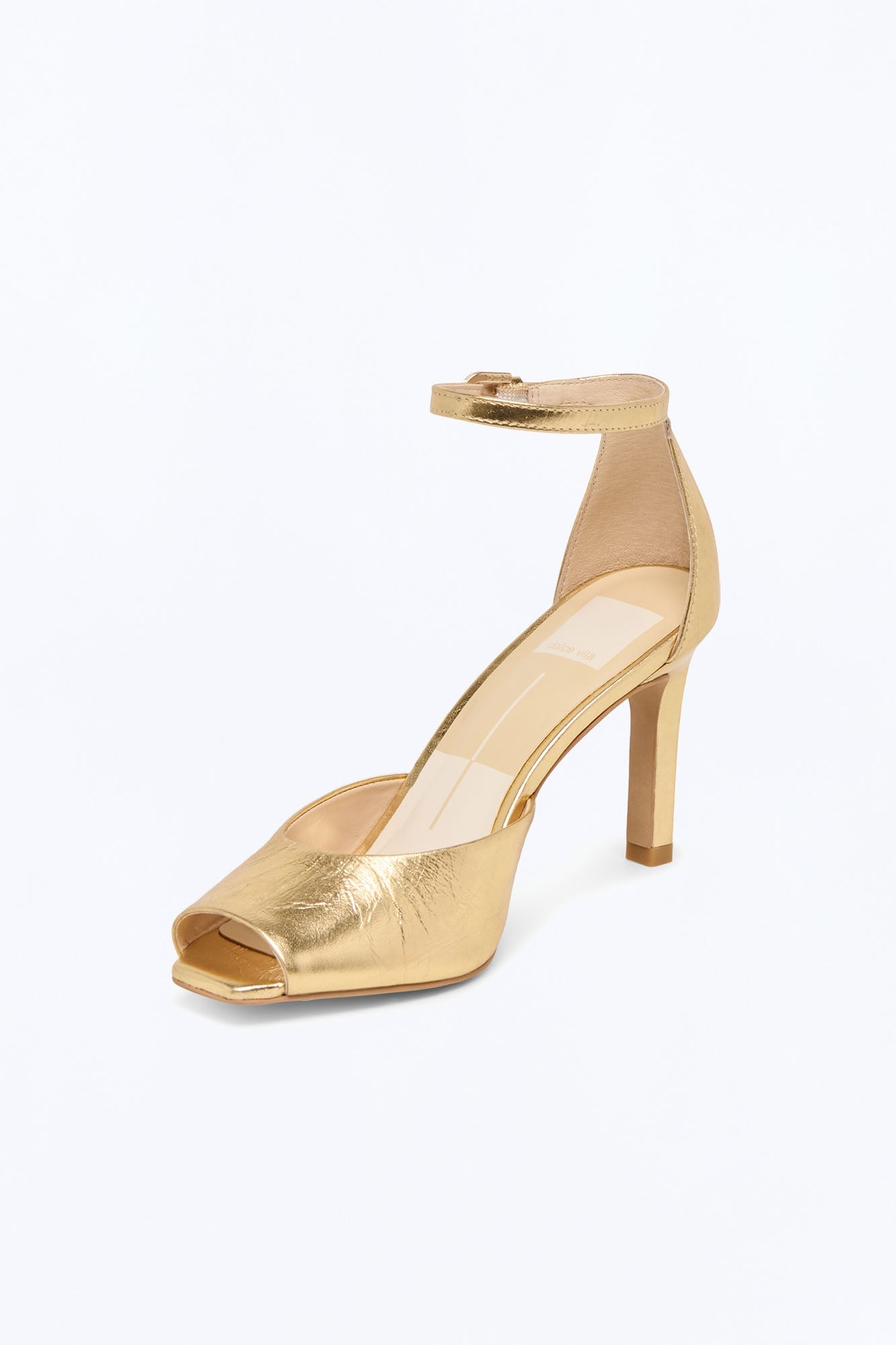 Dolce Vita Serlo Peep Toe Heels - Gold image 6