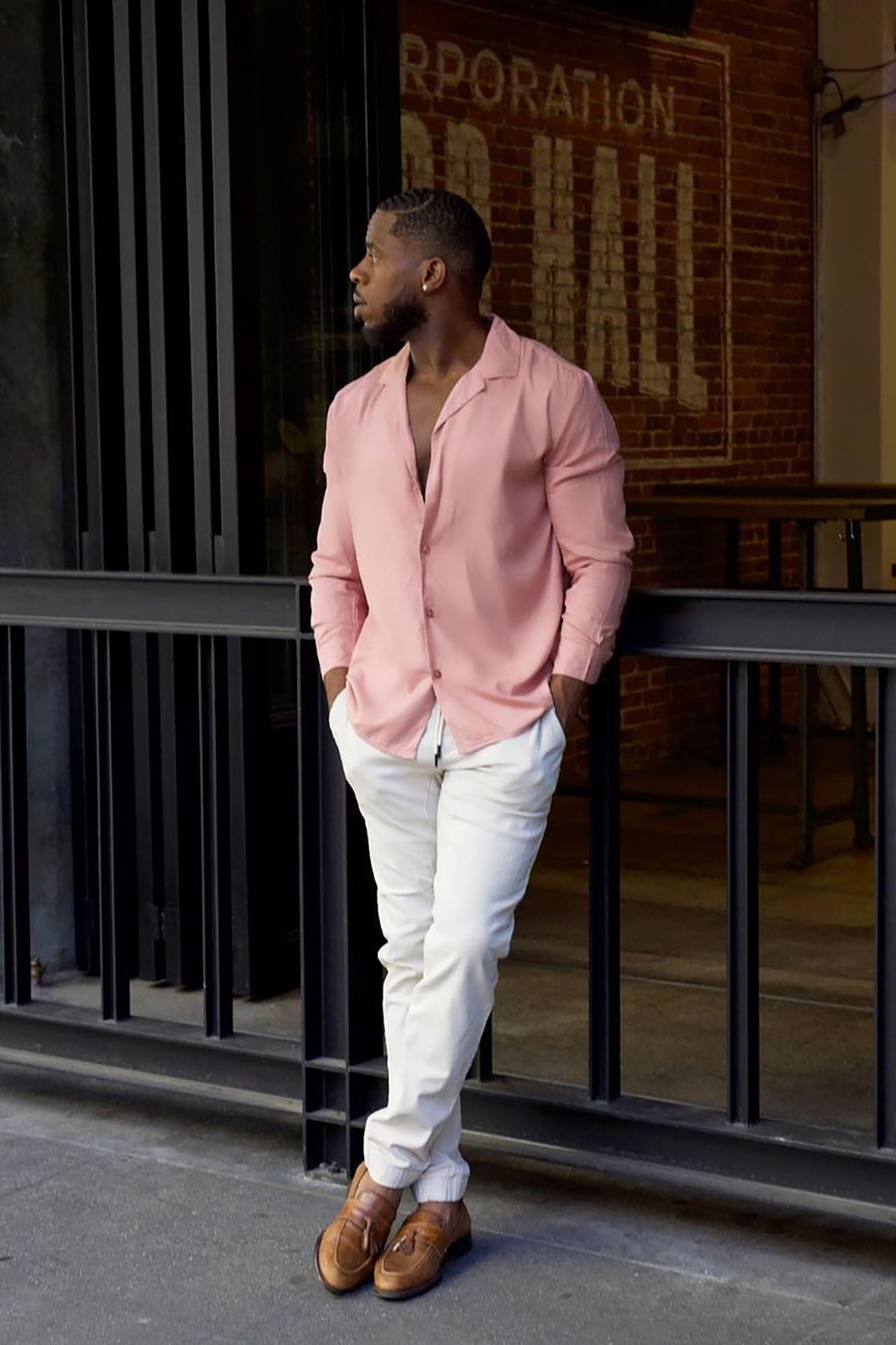 Dawson Relaxed Long Sleeve Button Up Shirt - Mauve image 8