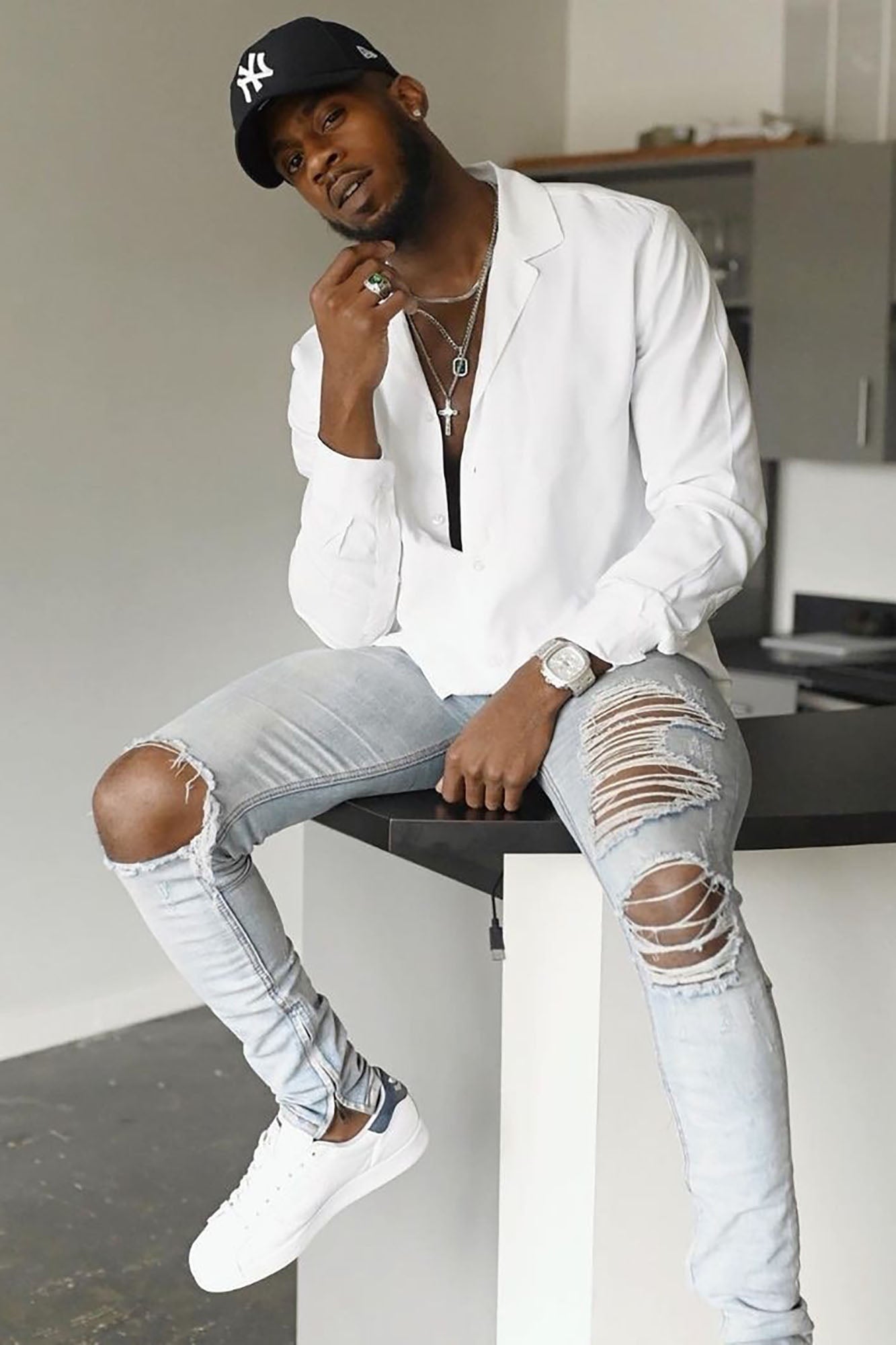 Dawson Relaxed Long Sleeve Button Up Shirt - White image 5