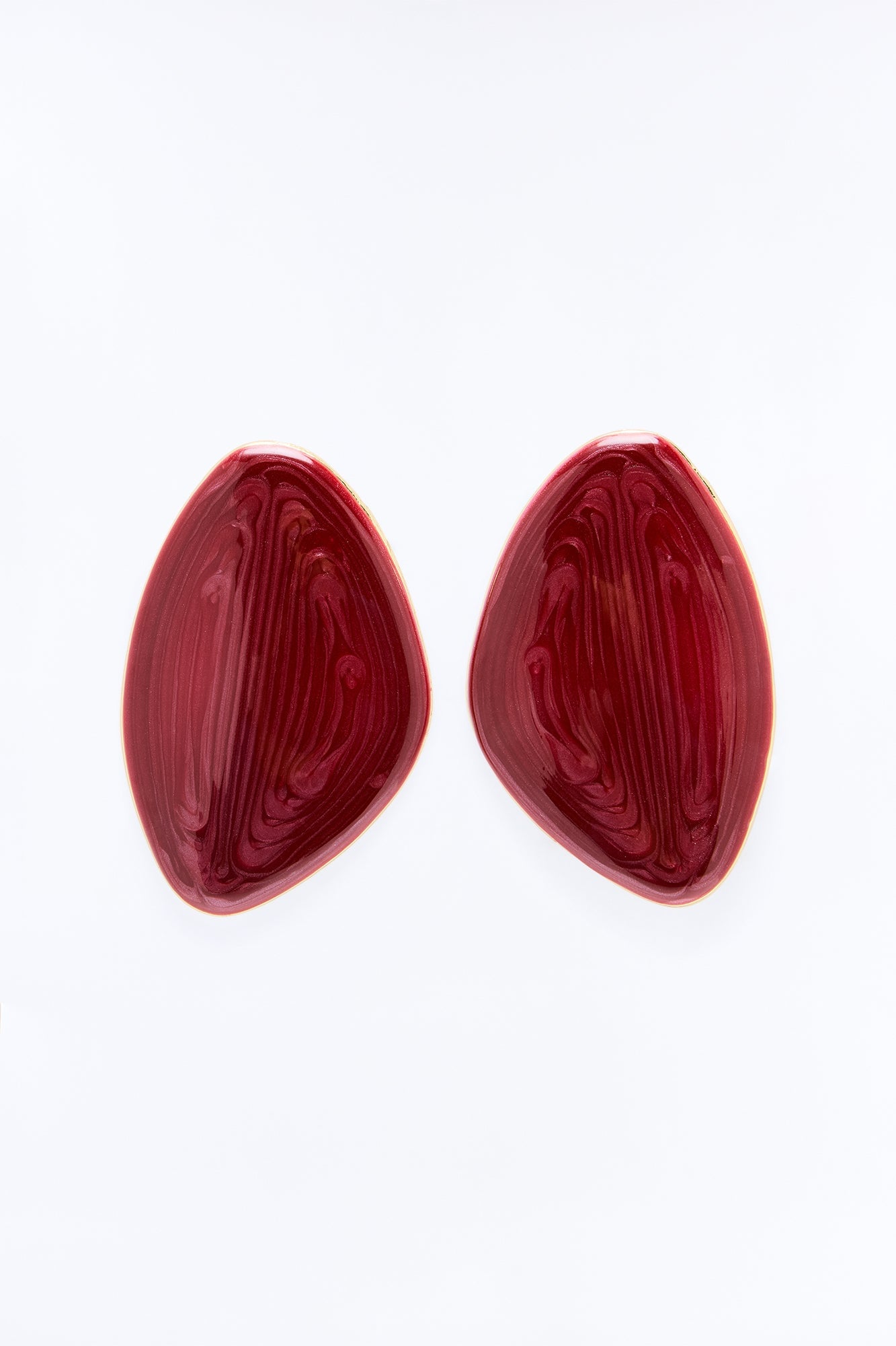 Gem Drop Earrings - Burgundy image 3