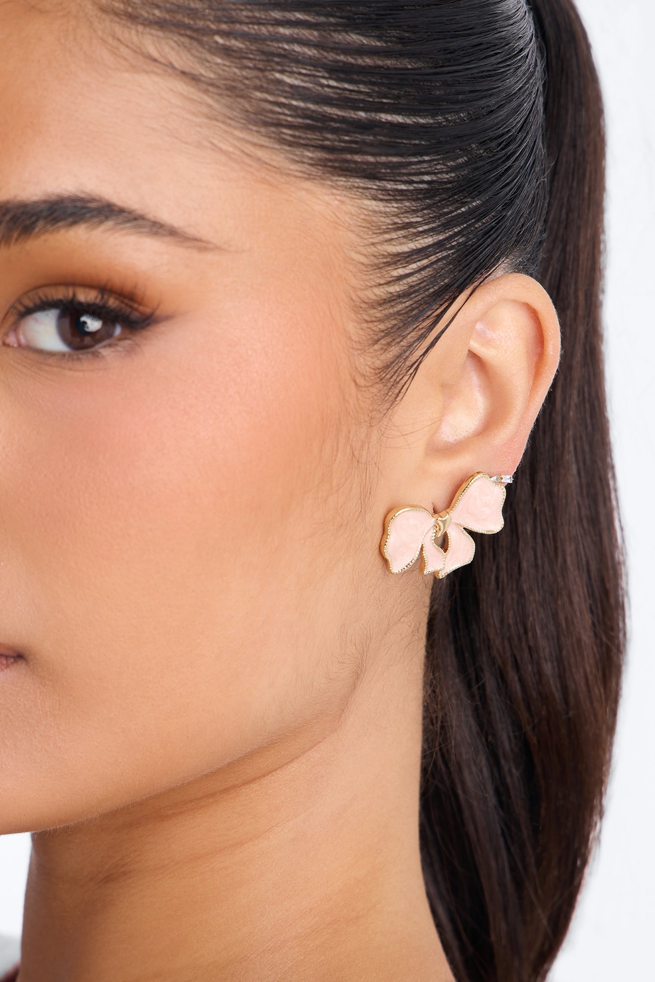 Prettiest Bow Drop Earrings - Pink image 2