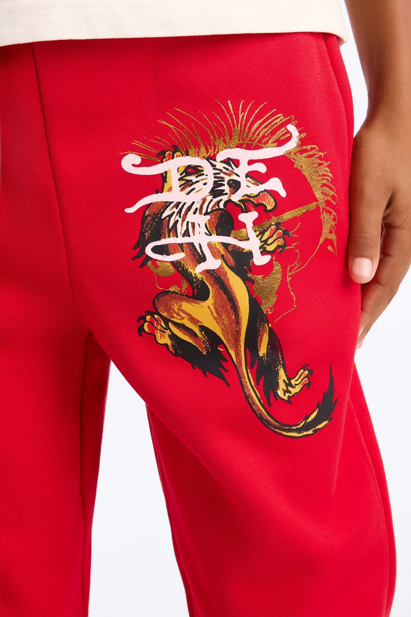 Mini Ed Hardy Fearless Jogger Pants - Red image 4