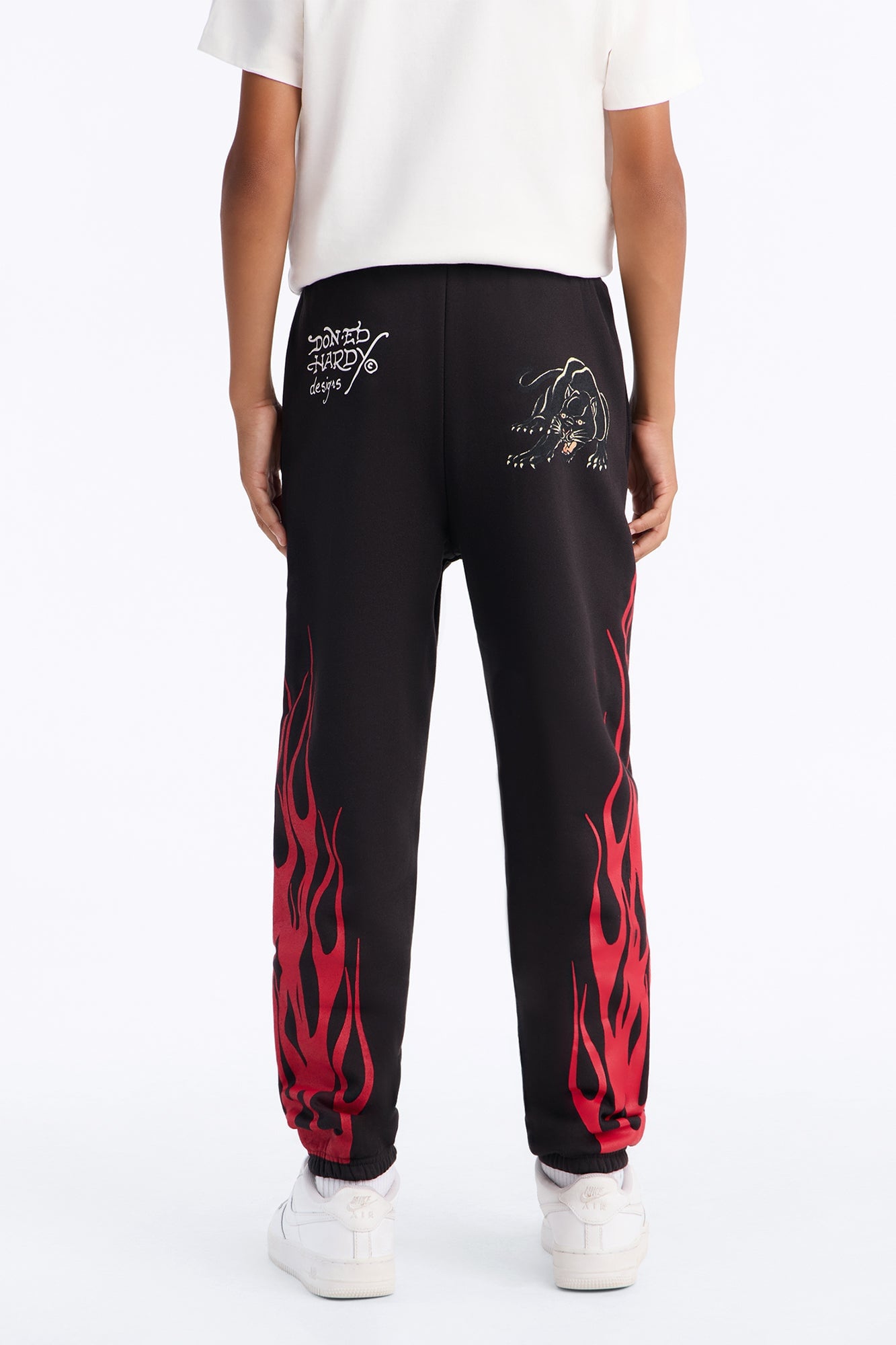 Mini Ed Hardy Flame Unbroken Jogger Pants - Black image 3