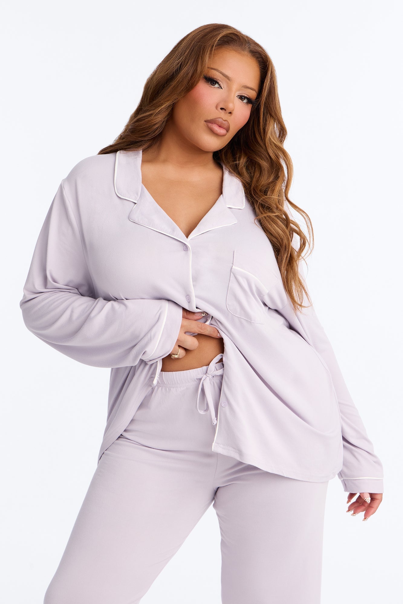 In The Morning PJ Pant Set - Lavender image 2