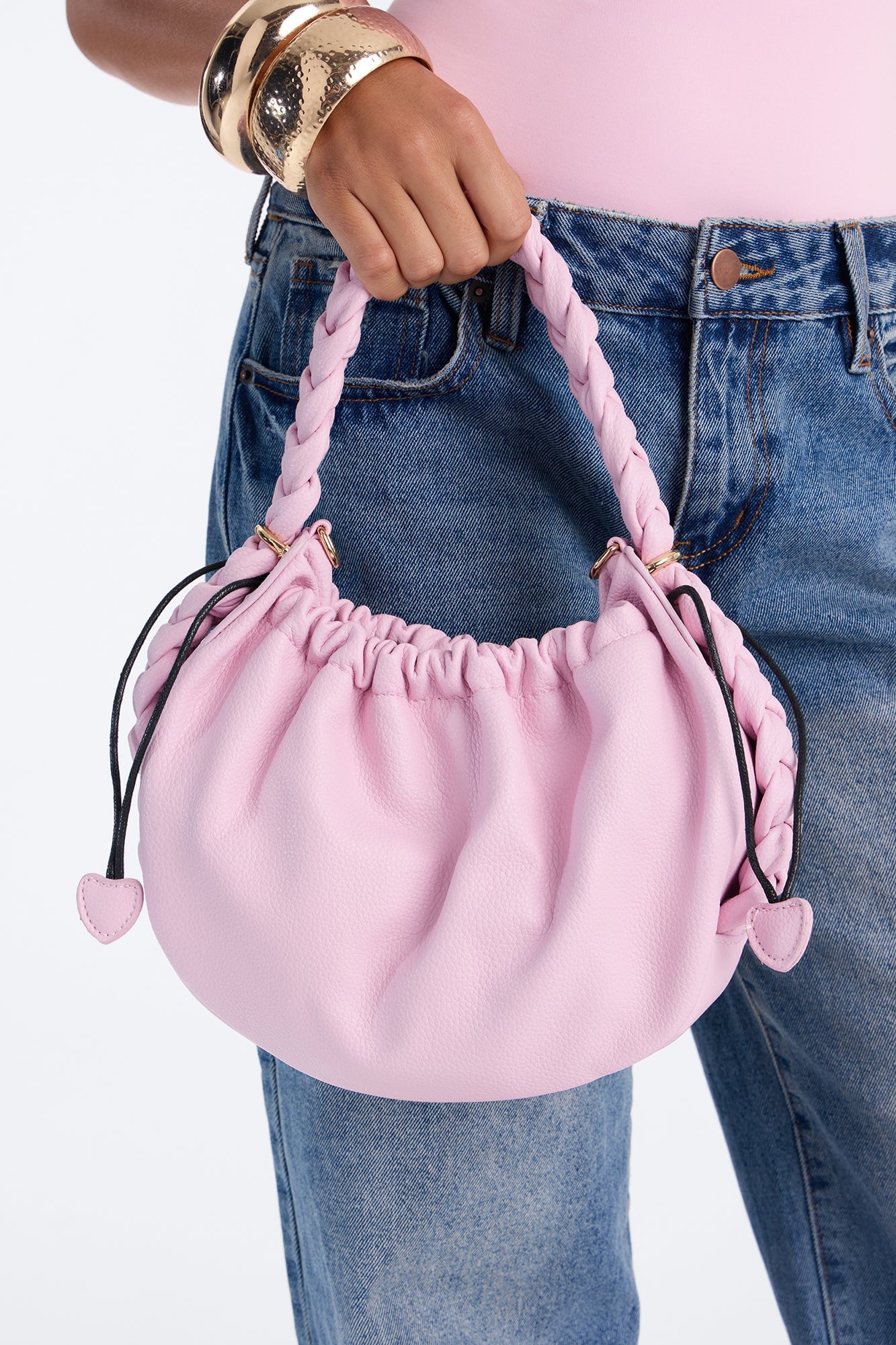 Pull Me Closer Faux Leather Crossbody Handbag - Blush image 2