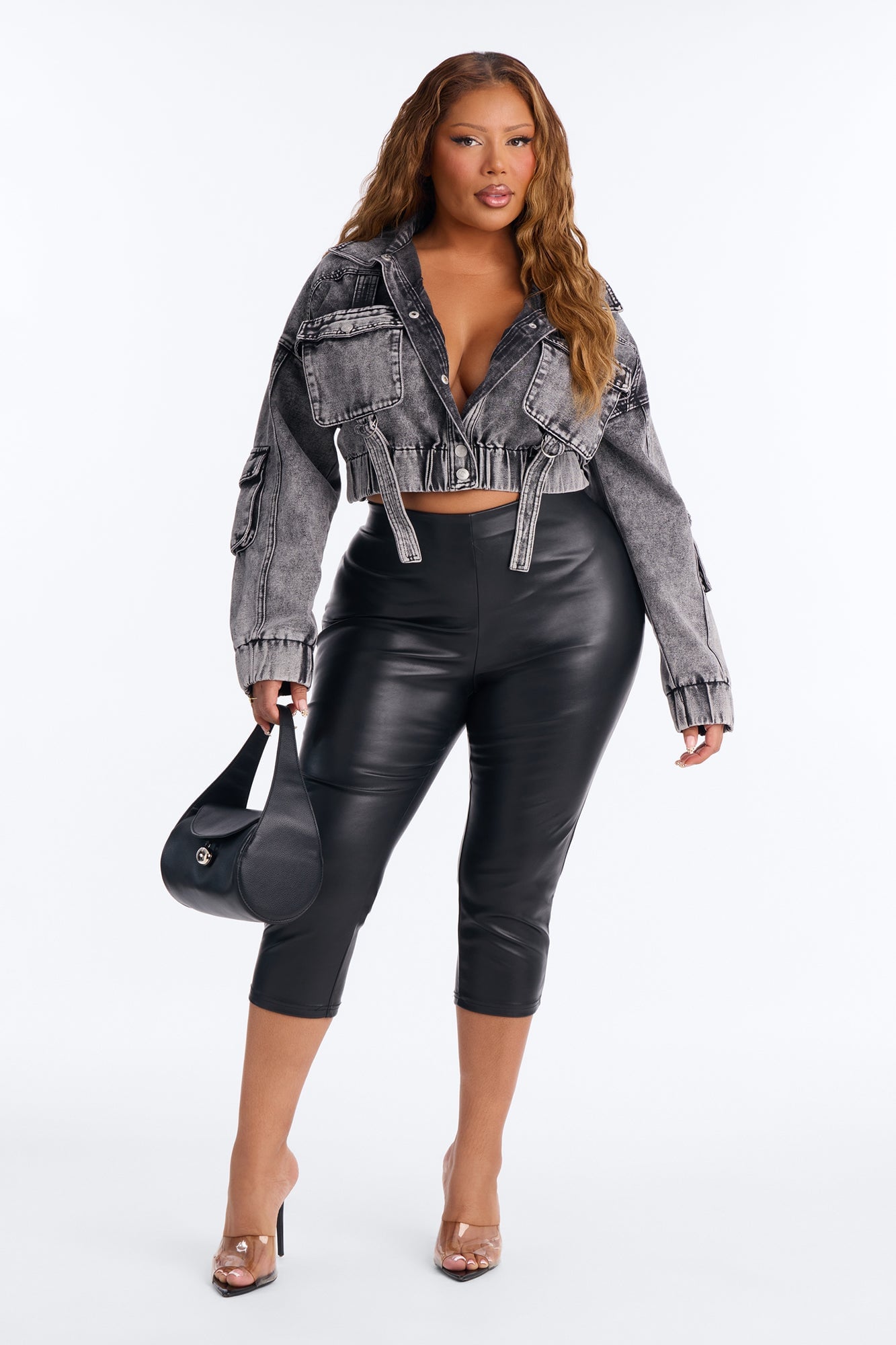 Heart Still Beating Denim Utility Jacket - Acid Wash Black image 5