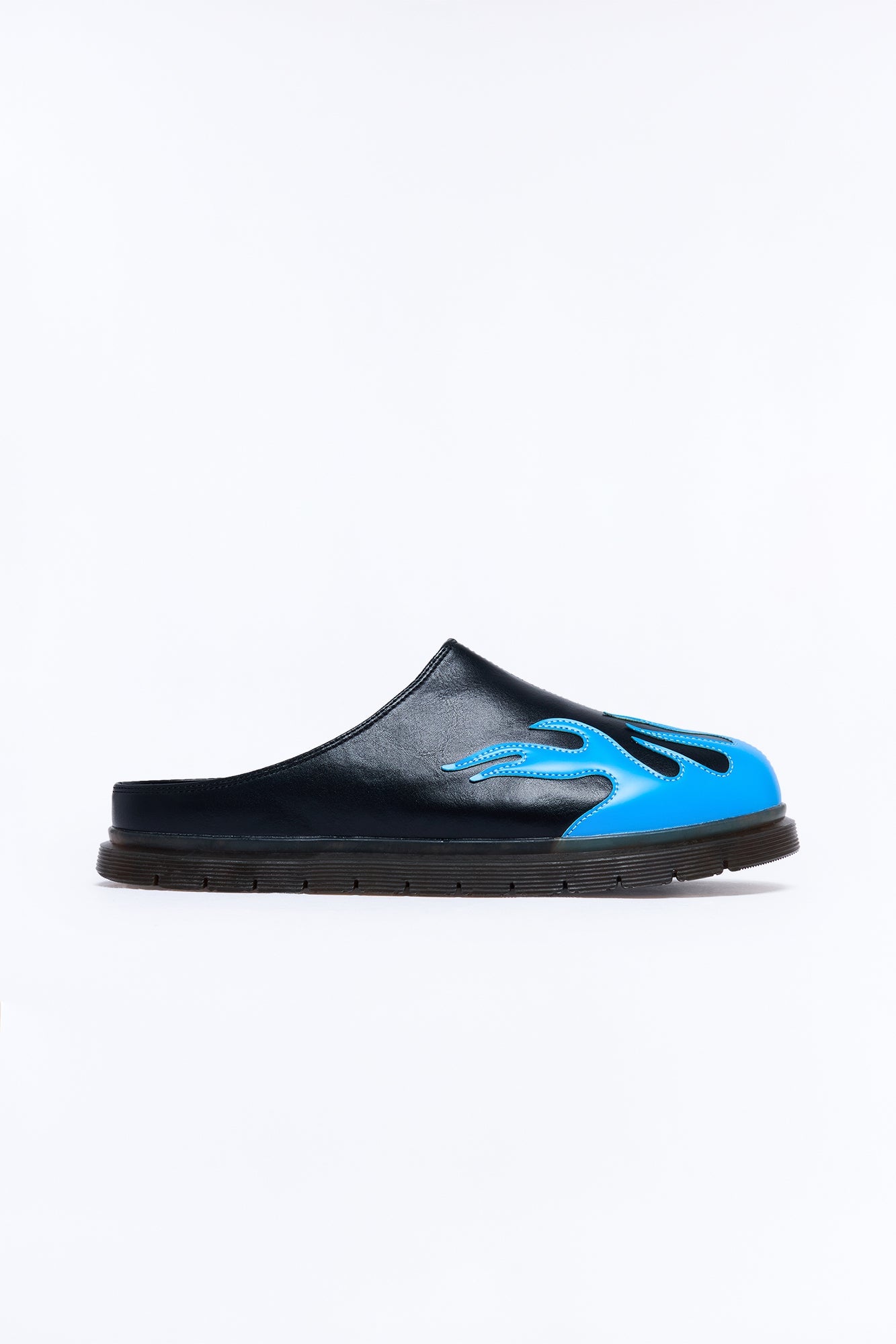 Inferno Flame Detail Slip On Mule - Black/Blue image 3
