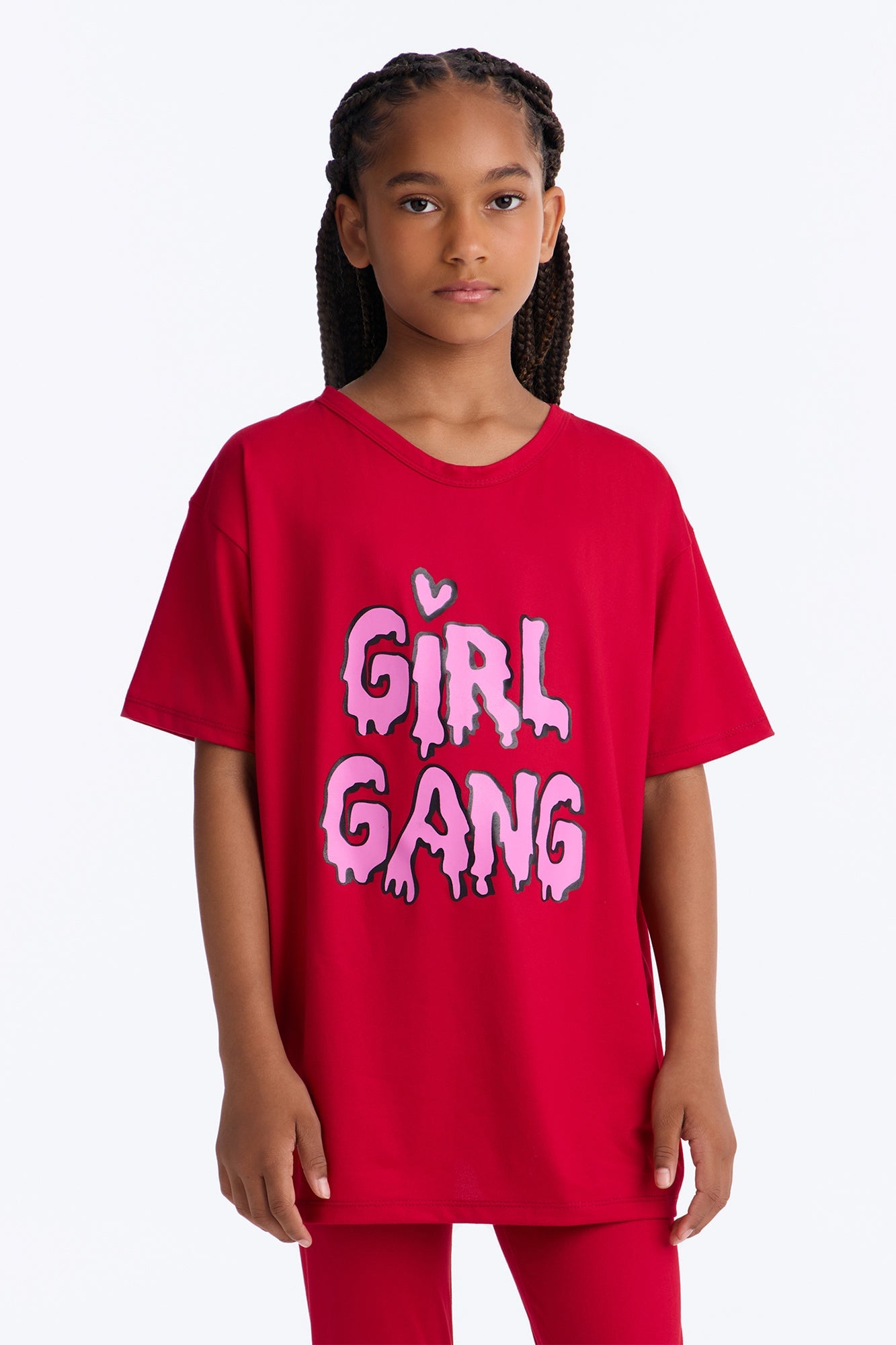 Mini Girl Gang Legging Set - Burgundy image 2