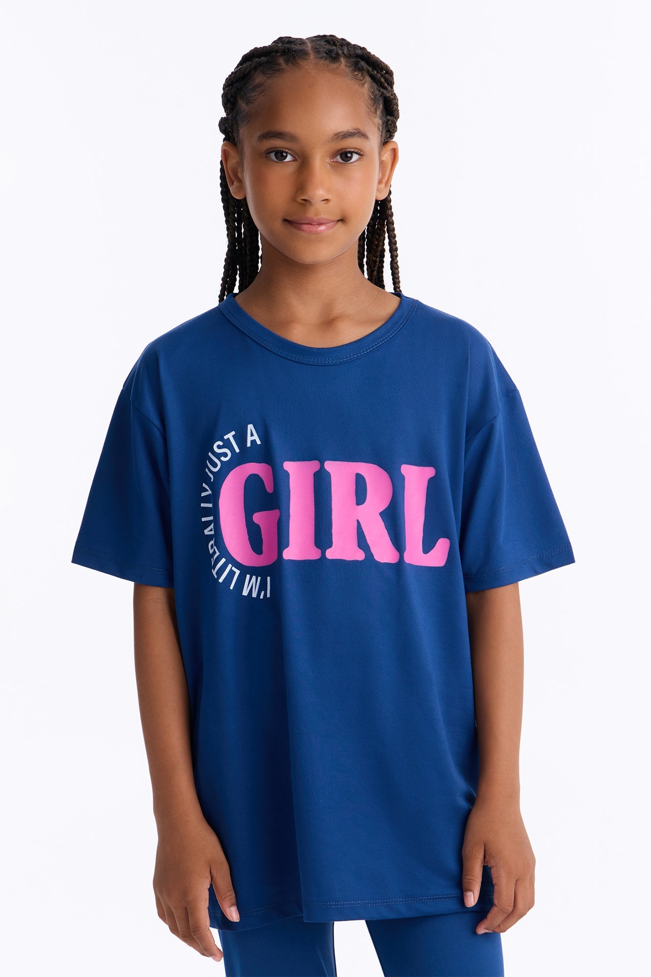 Mini I'm Literally Just A Girl Legging Set - Navy image 2