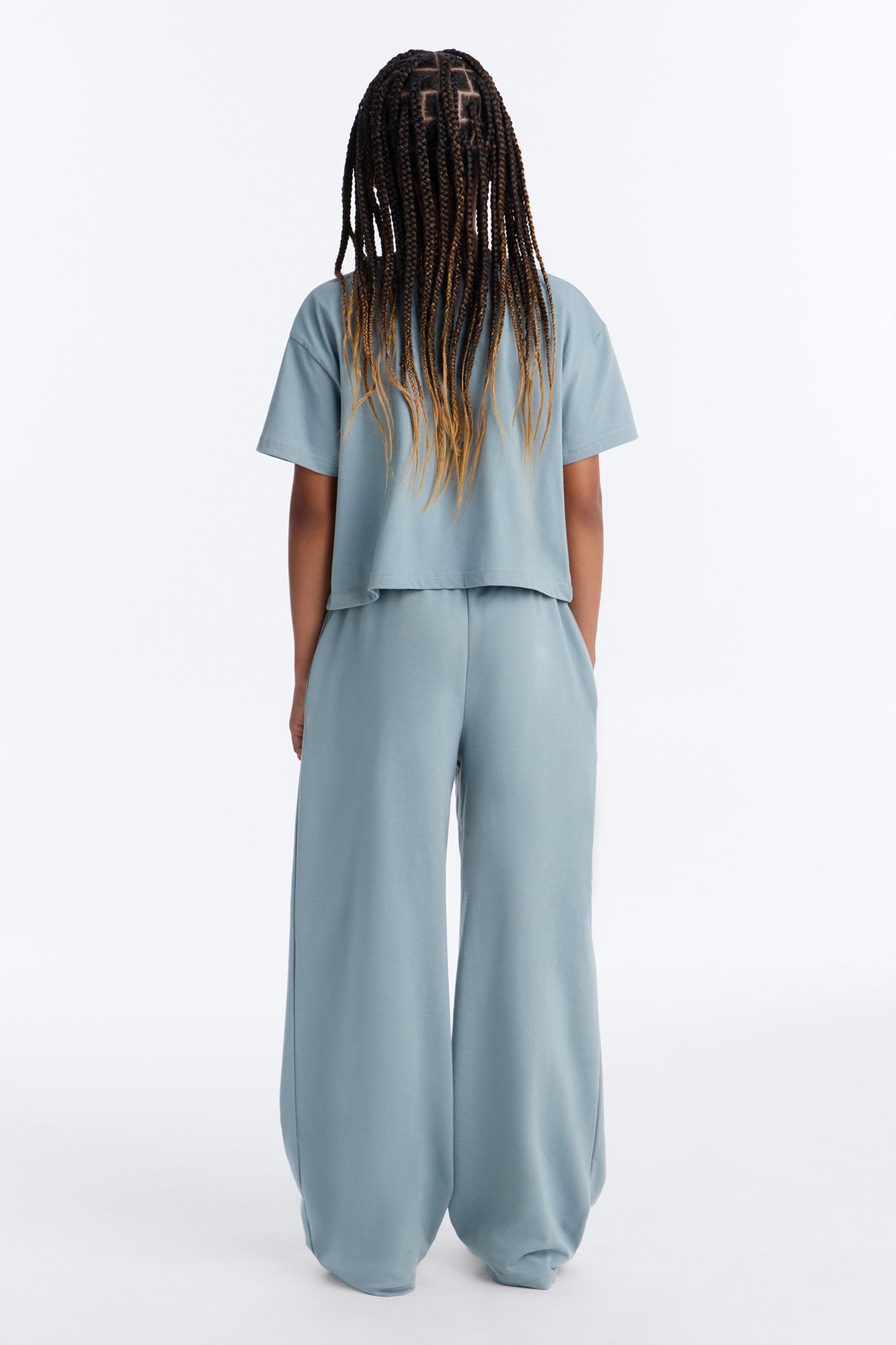 Mini Too Pretty Wide Leg Pant Set - Grey image 4