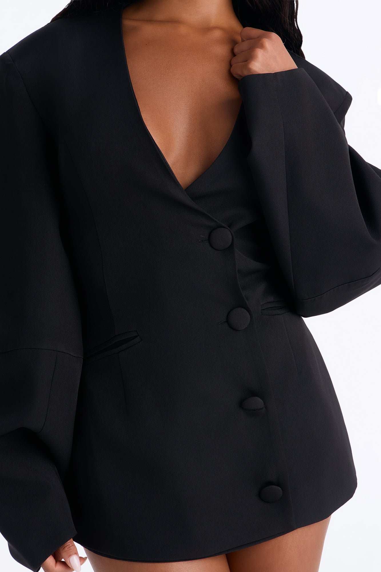 Sweet & Smart Barrel Sleeve Blazer - Black image 7