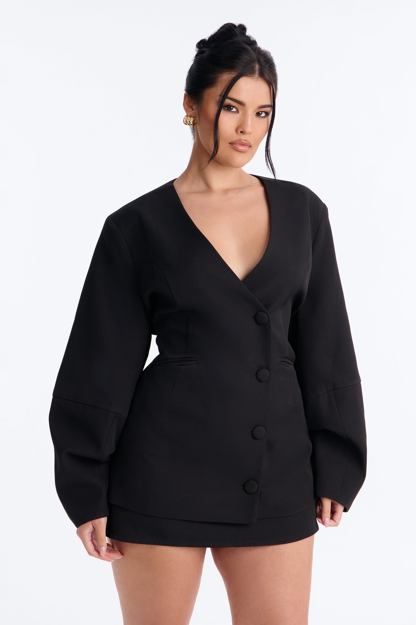 Sweet & Smart Barrel Sleeve Blazer - Black image 1