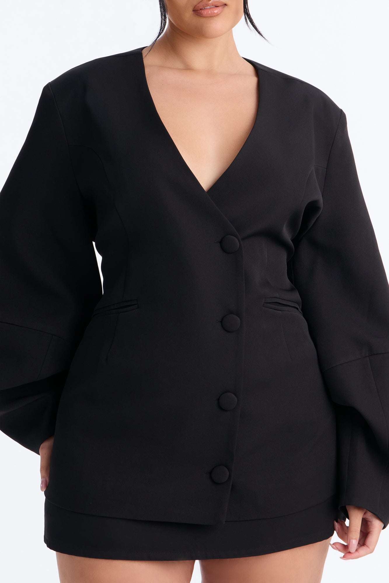 Sweet & Smart Barrel Sleeve Blazer - Black image 3