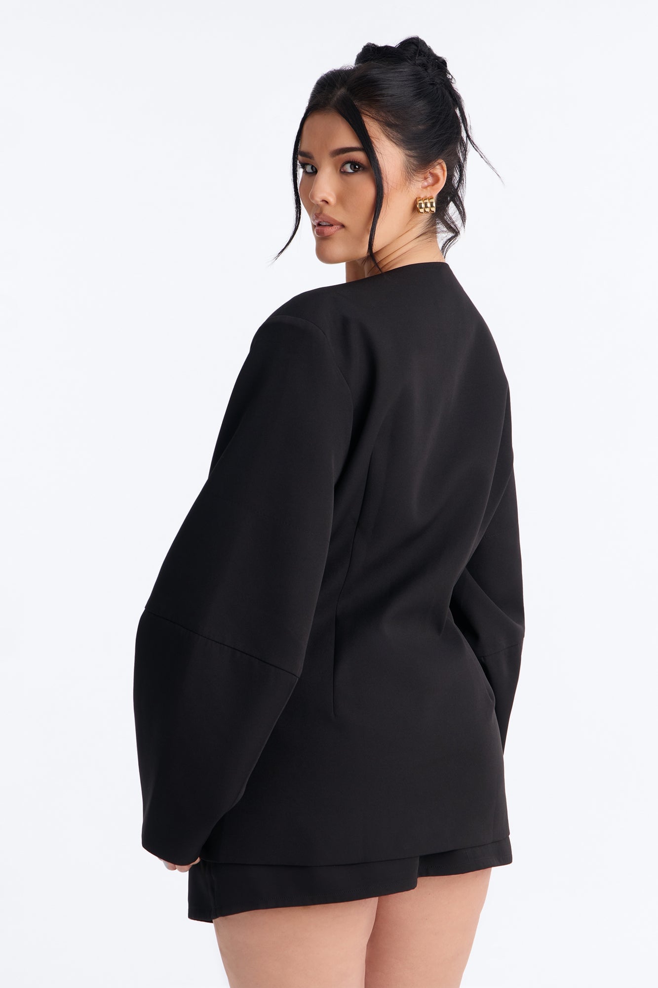 Sweet & Smart Barrel Sleeve Blazer - Black image 4