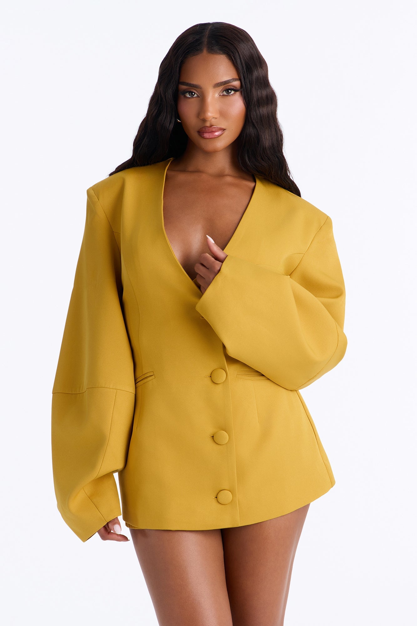 Sweet & Smart Barrel Sleeve Blazer - Chartreuse image 5