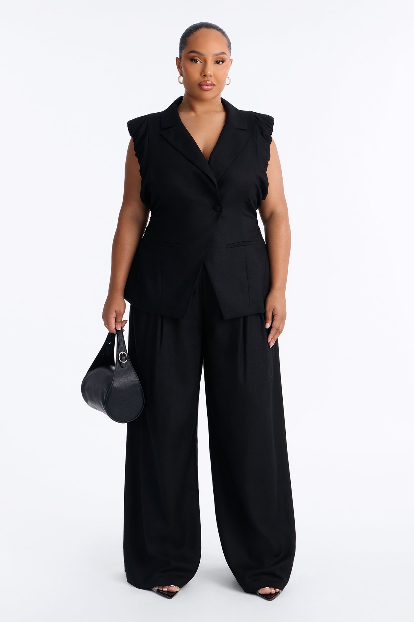 Nhulla Wide Leg Linen Trouser Pant - Black image 4