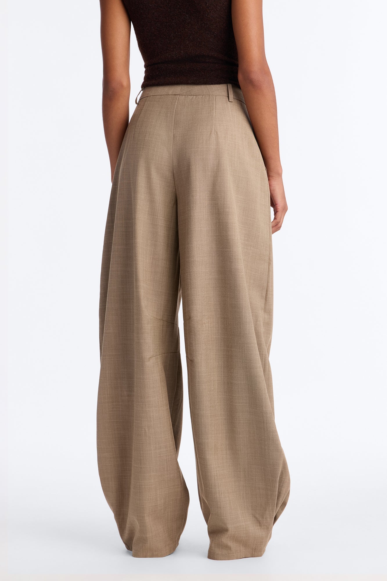 Sasha Pleated Barrel Leg Trouser - Brown image 8