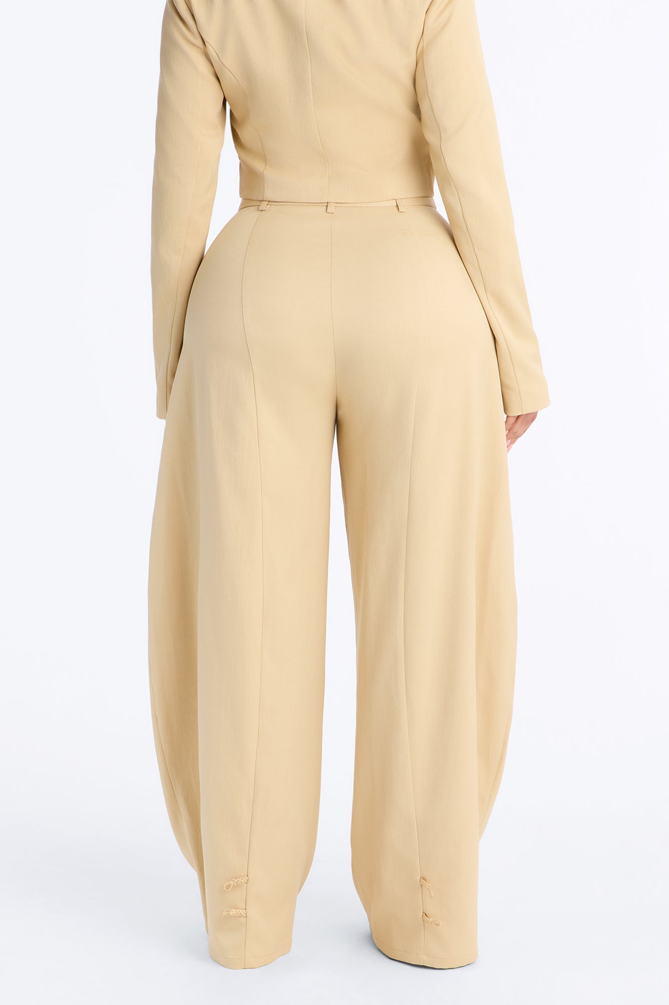 Parris High Rise Barrel Leg Frog Closure Trouser - Honey image 8