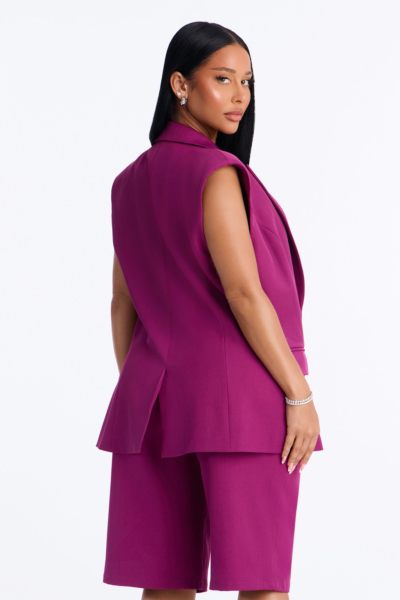 Paloma Twill Vest - Raspberry image 7