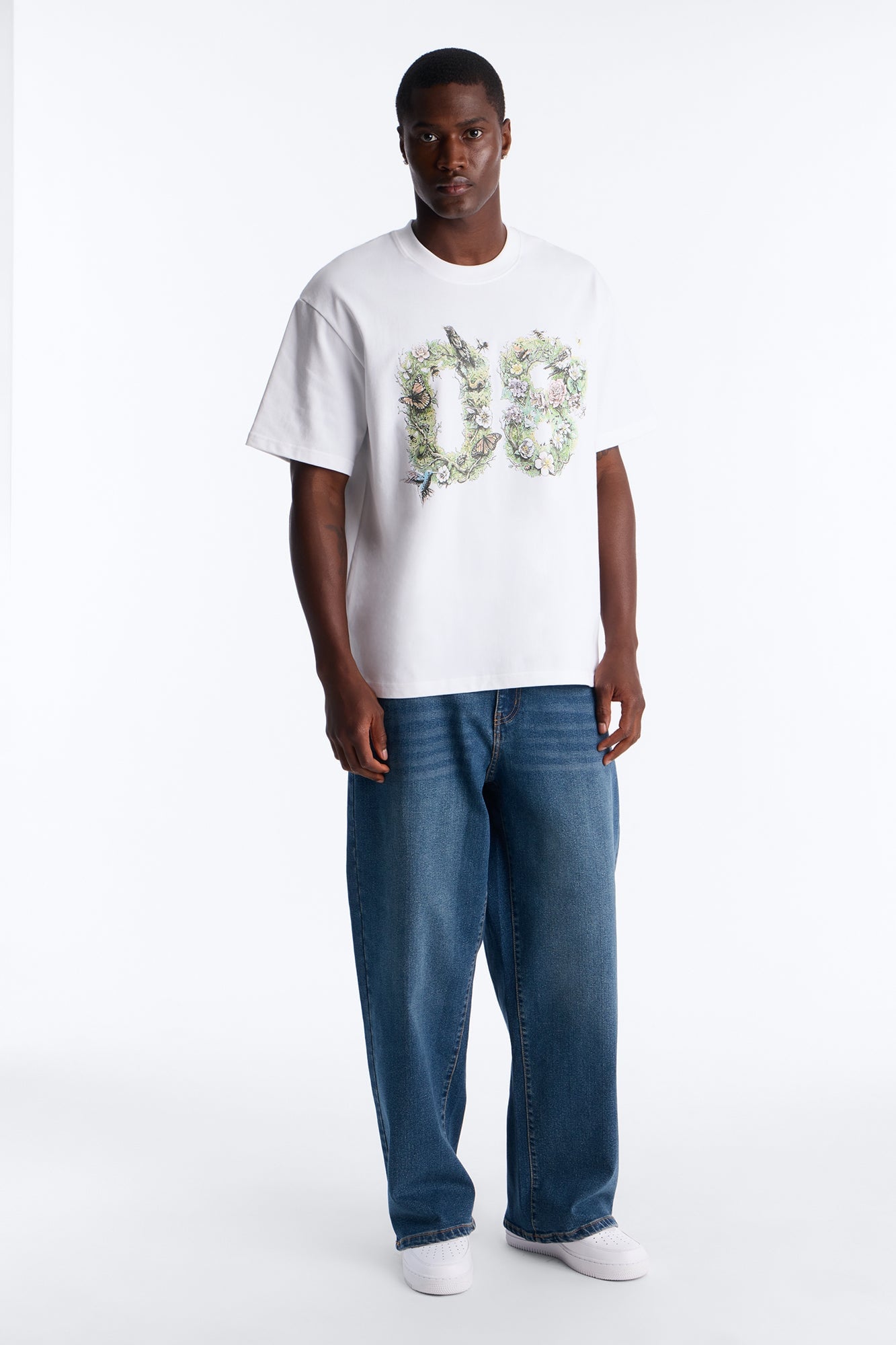 Garden 08 Extra Heavyweight Oversized Short Sleeve Tee - White image 2