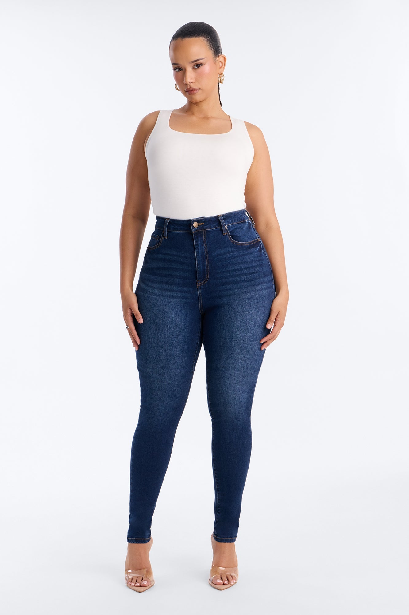 Tall Kiley Control Curvy Stretch Skinny Jeans - Dark Wash image 2