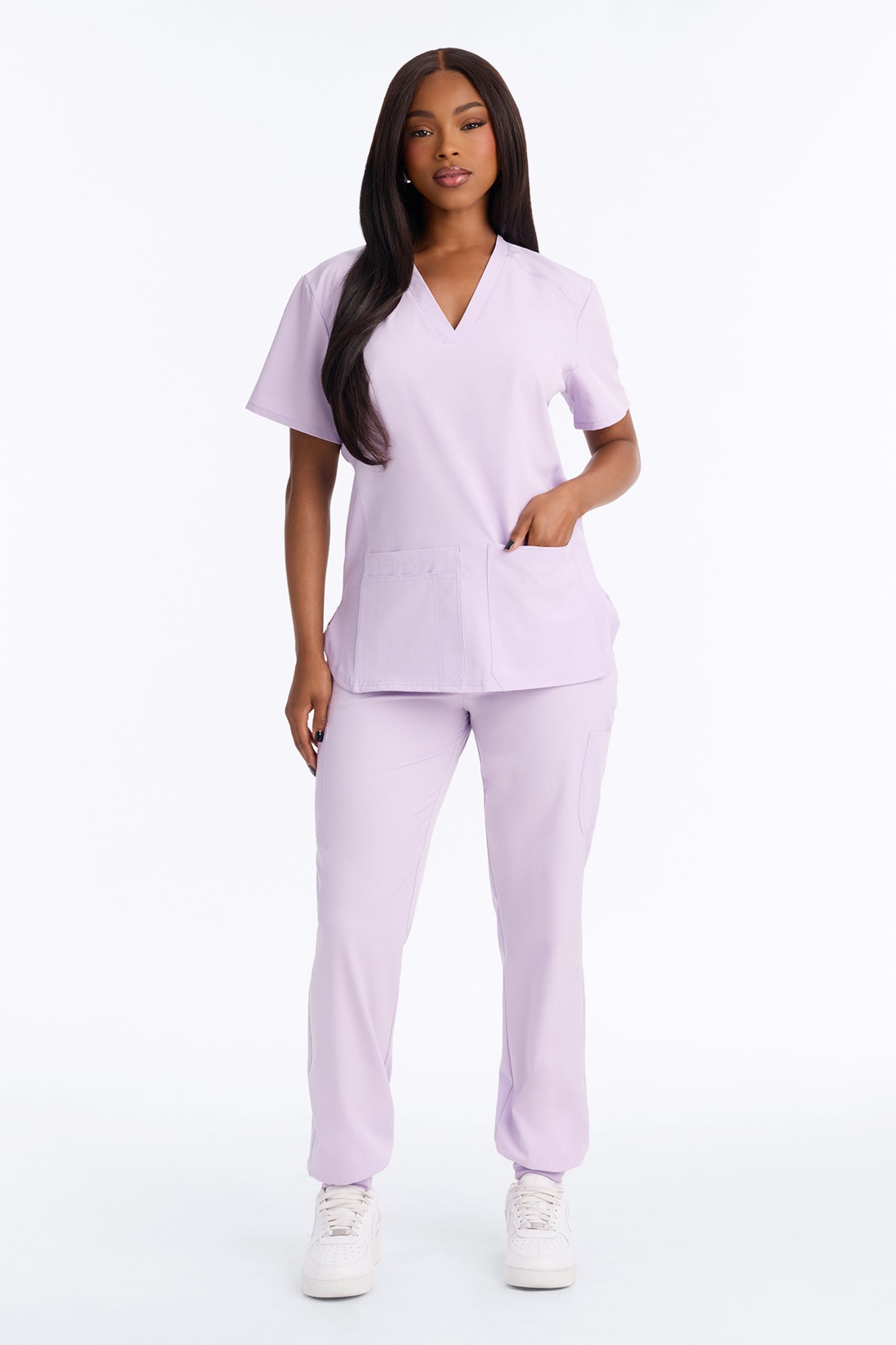 Full Shift 4 Way Stretch Uniform Scrub Set - Lavender image 6