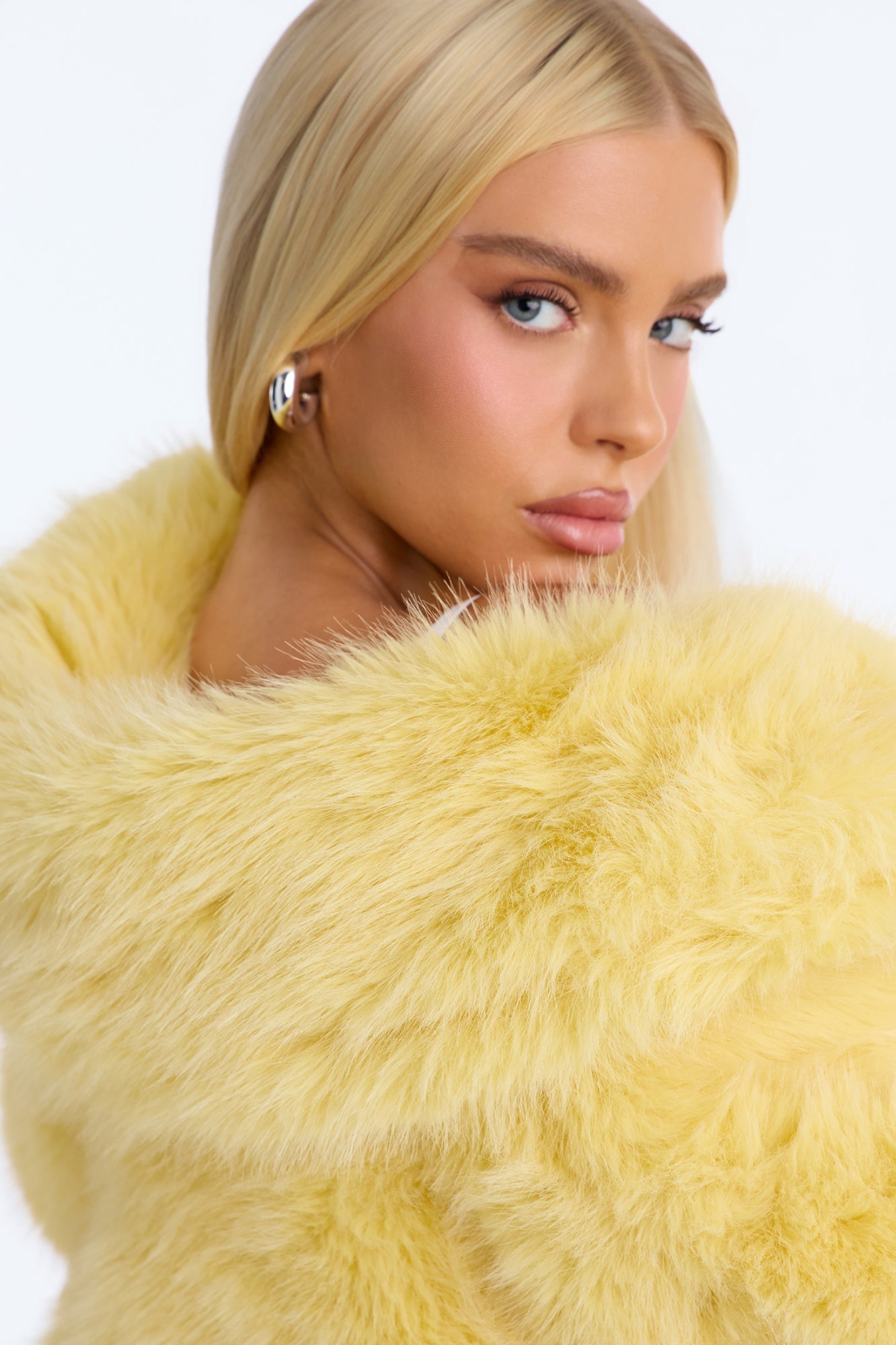 That's Luxe Faux Fur Coat - Butter Yellow image 6