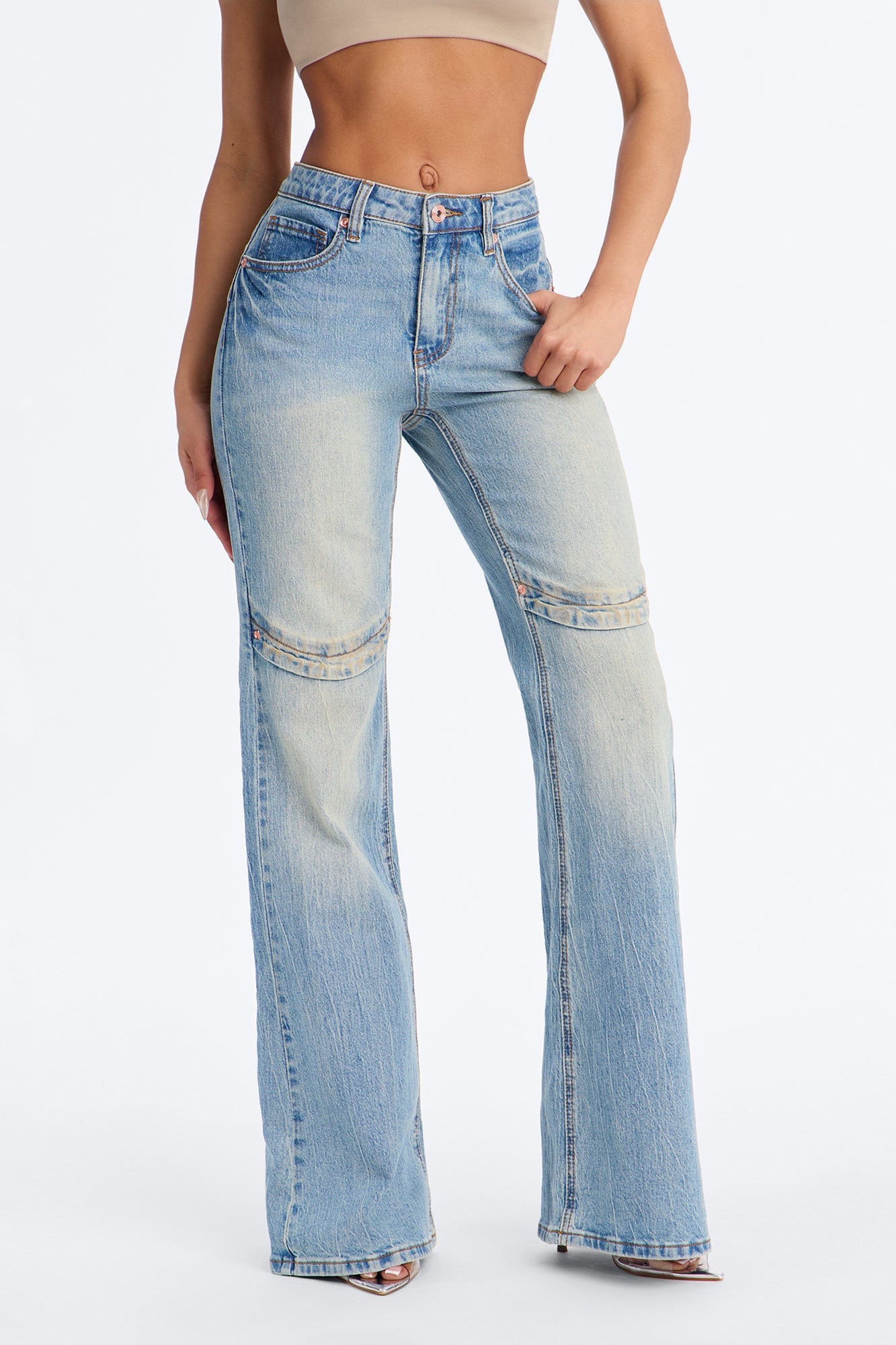 Malibu Tinted Stretch Flare Jeans - Medium Wash image 2