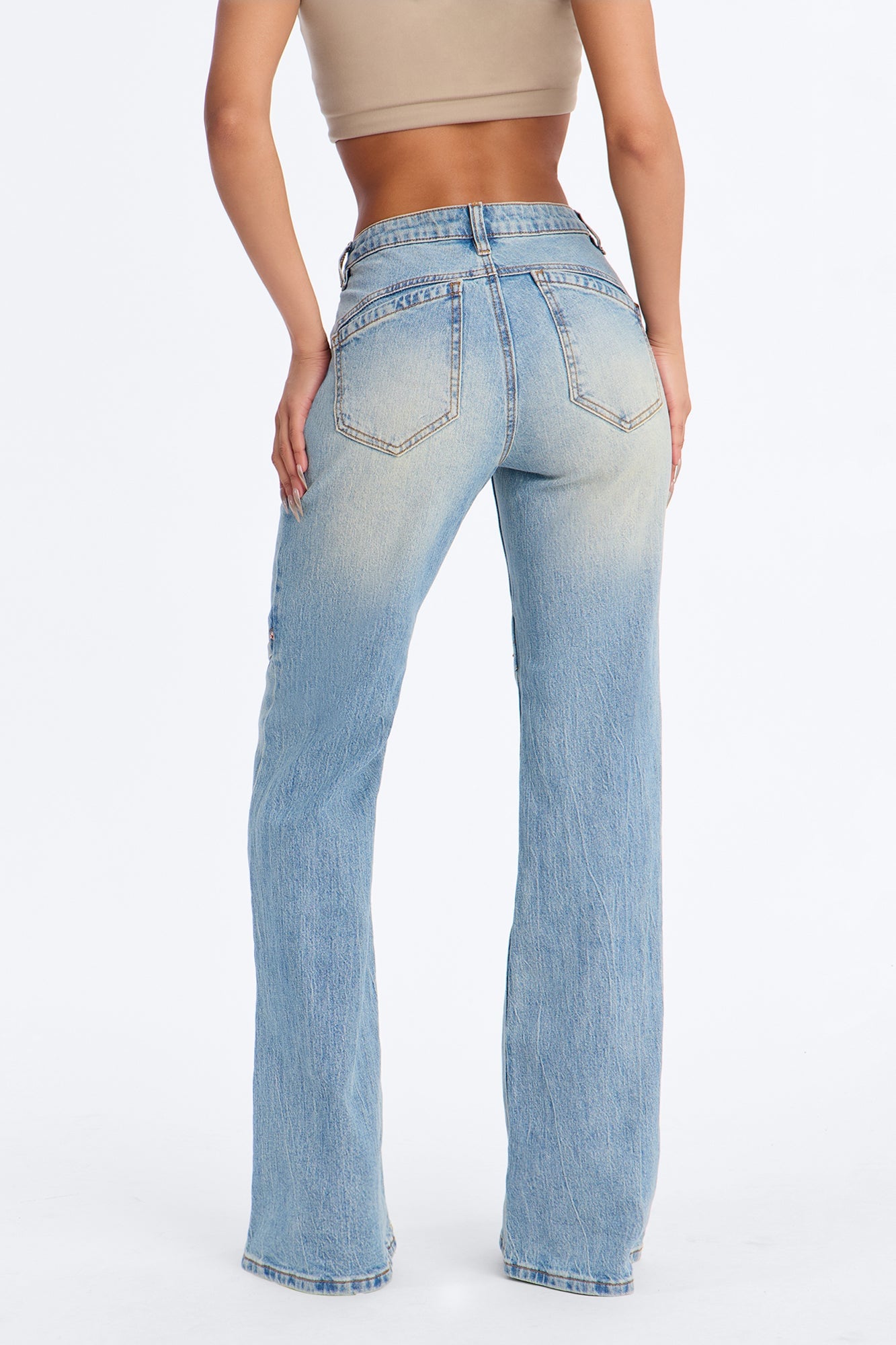 Malibu Tinted Stretch Flare Jeans - Medium Wash image 4