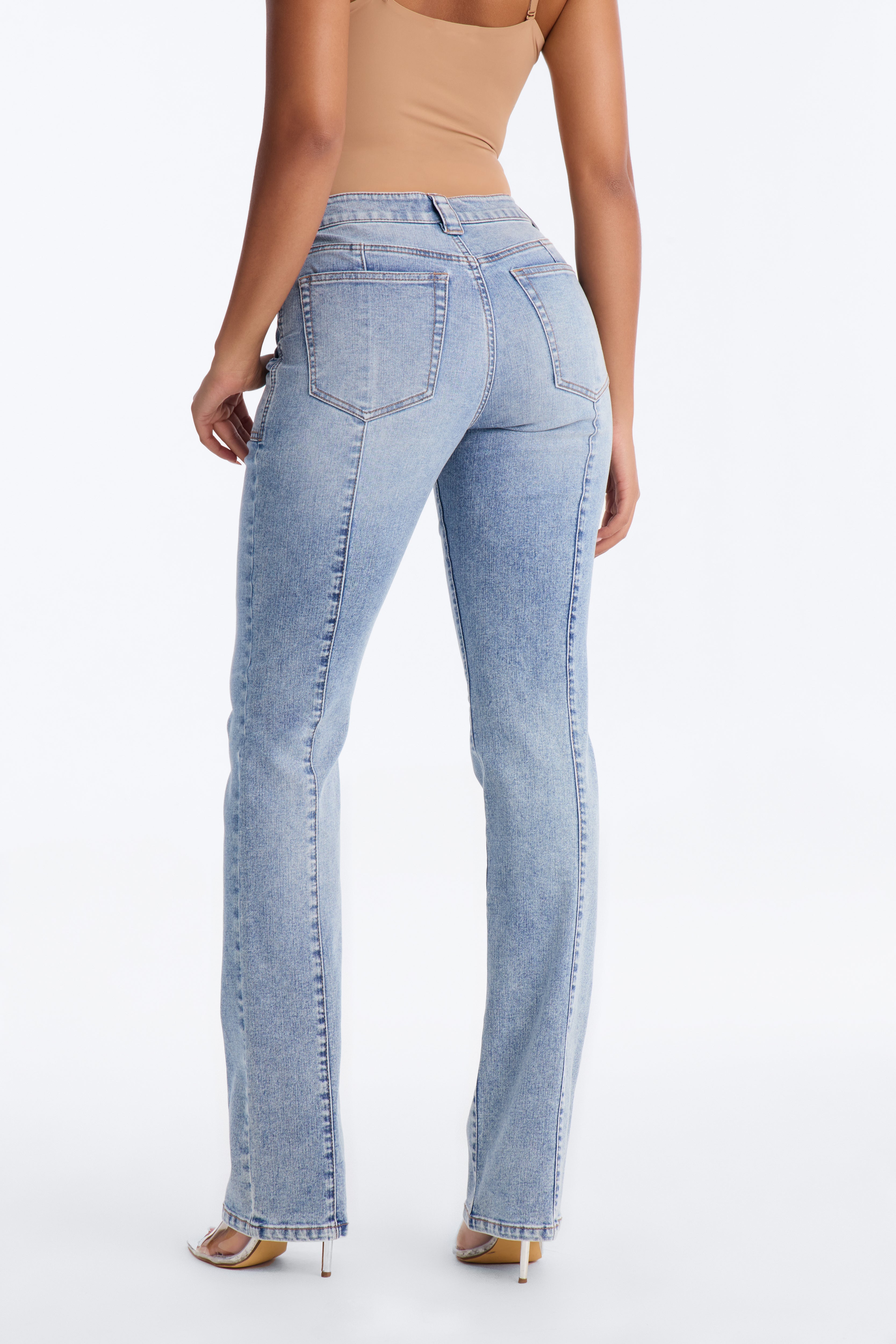90s Buttonfly Bootcut Jeans - Light Wash image 4