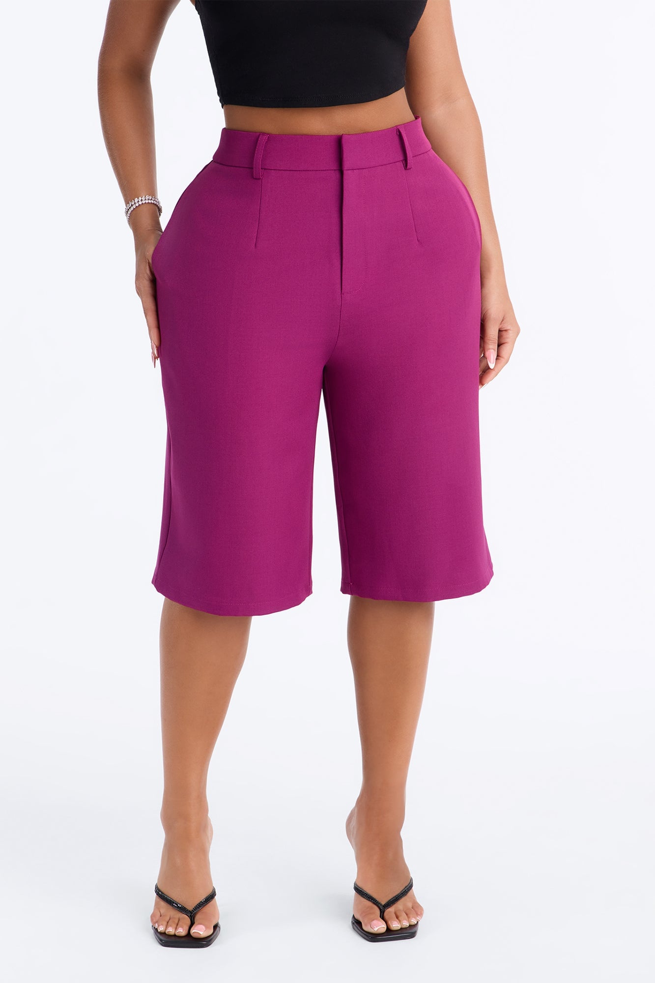 Paloma Twill Bermuda Short - Raspberry image 6